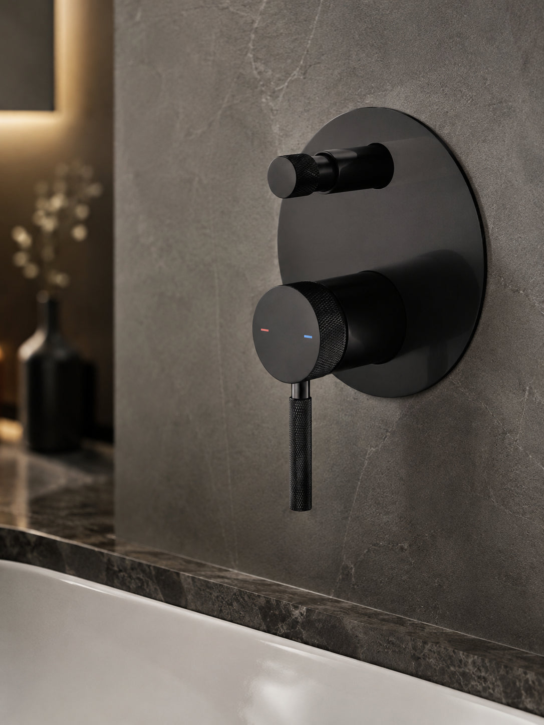 BBbidet 7609 concealed shower mixer and diverter in matte black finish