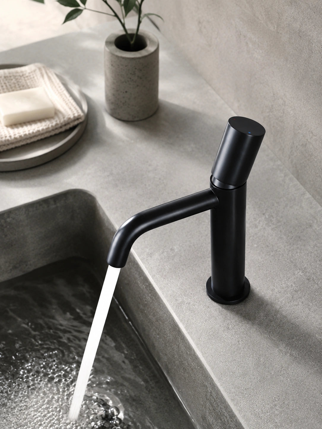 BBbidet 7701GB tall matte black vessel sink faucet