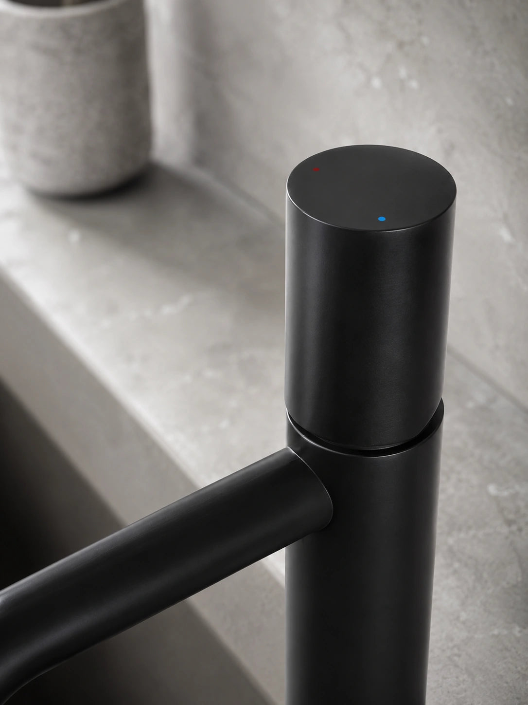 BBbidet 7701GB tall matte black vessel basin mixer lifestyle view