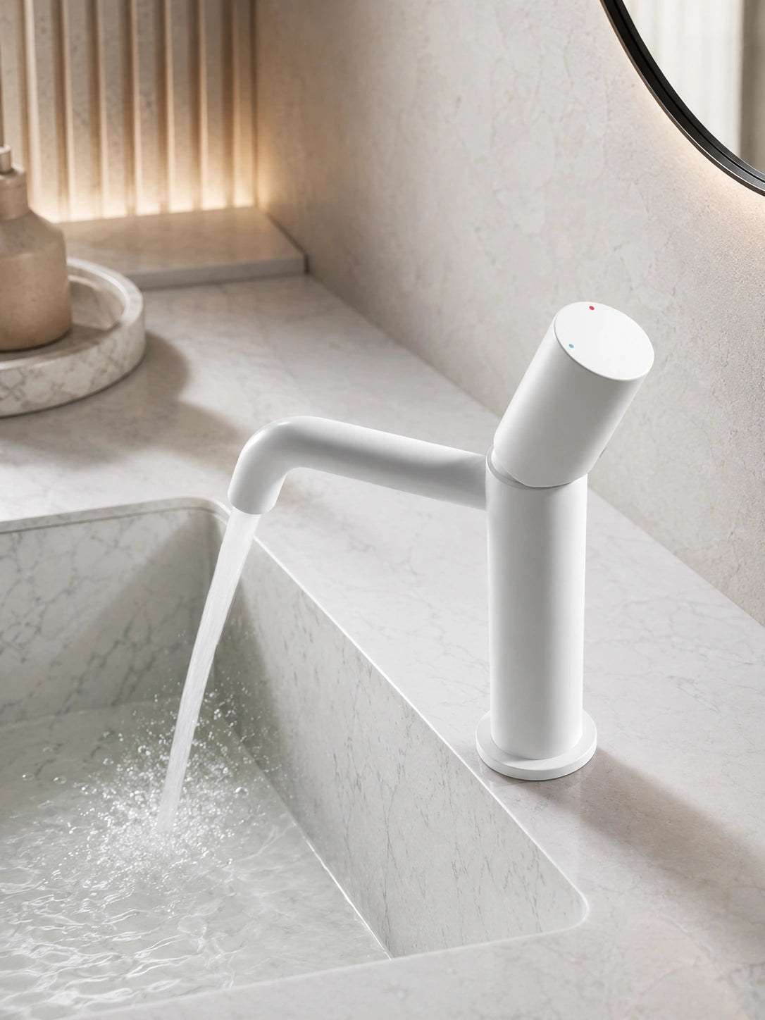 BBbidet 7701GW tall white vessel sink faucet
