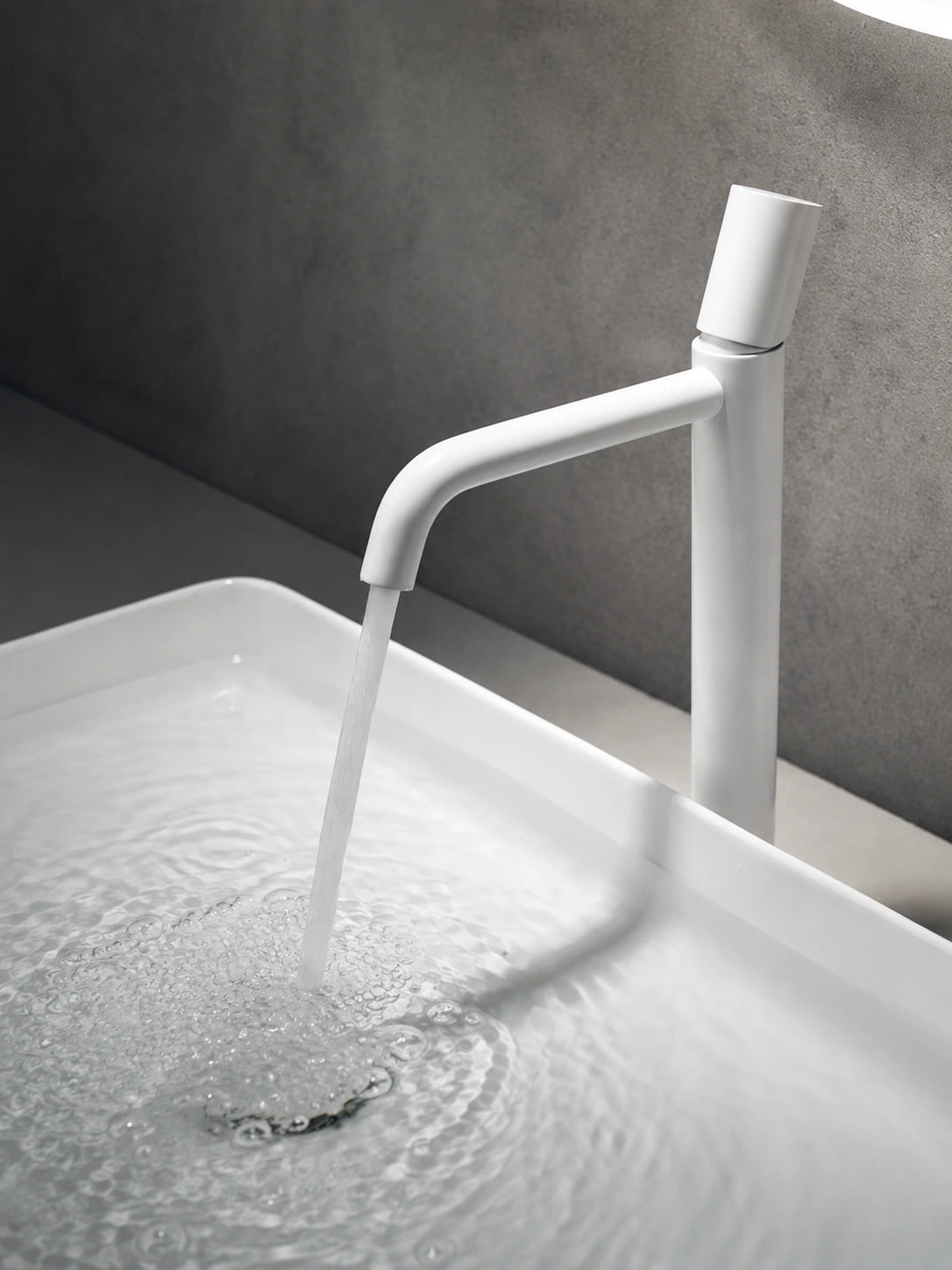 BBbidet 7701GW tall white vessel basin mixer close-up