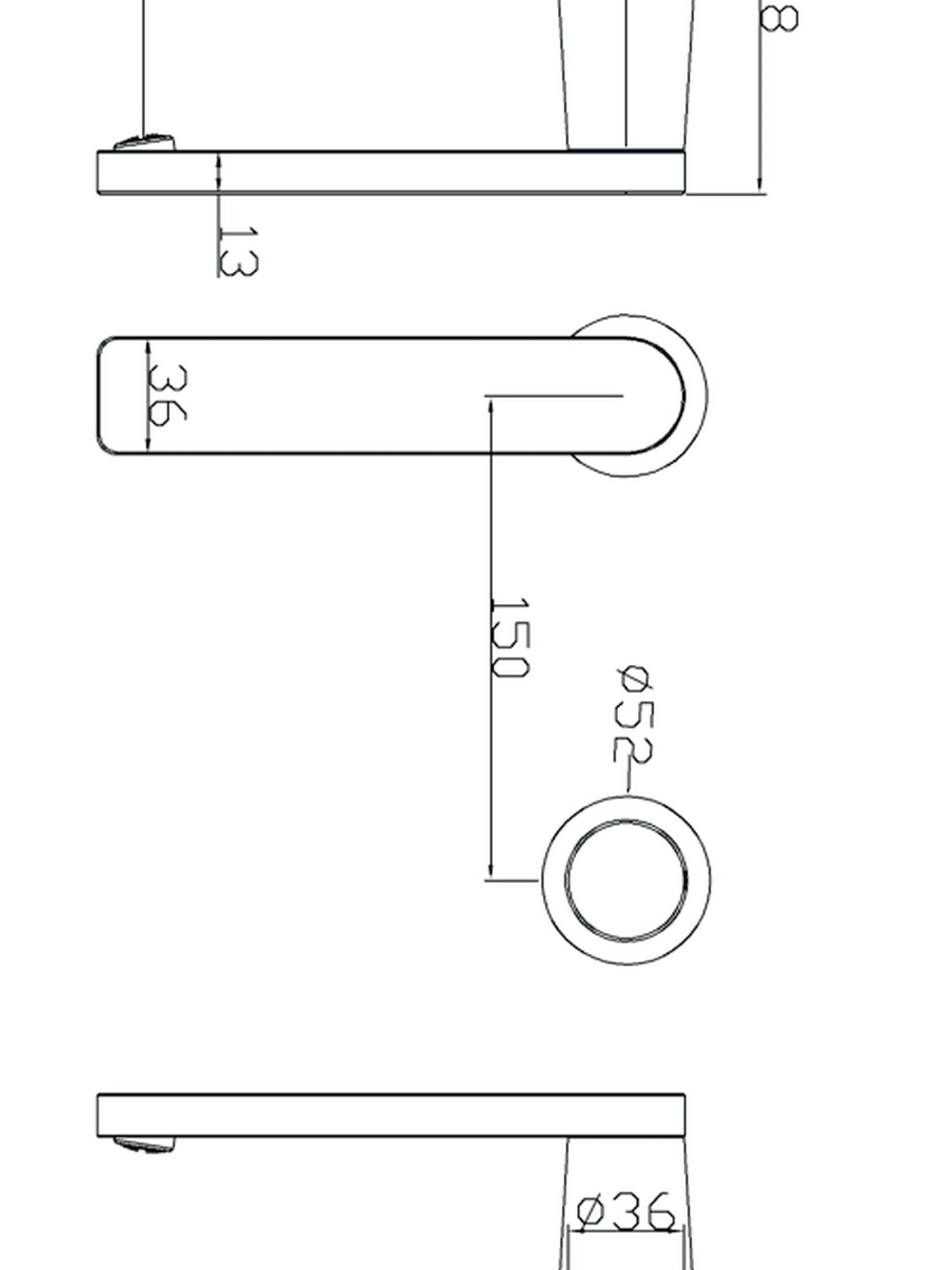 bbbidet 7805 basin mixer technical dimensions