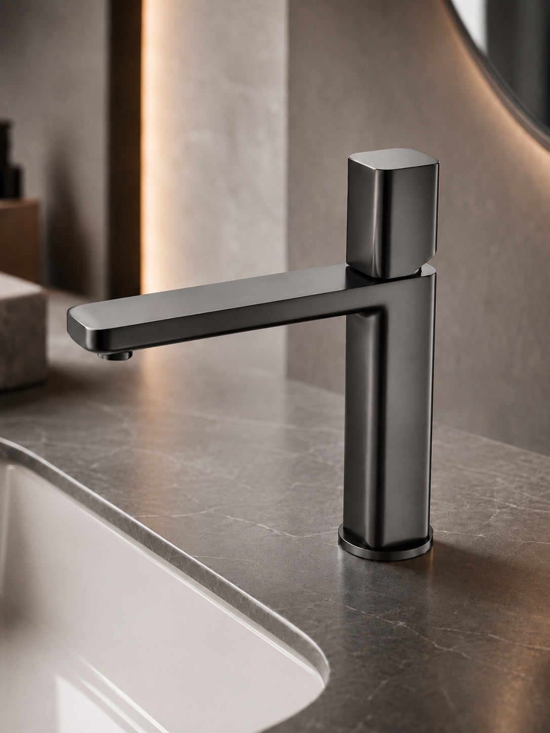 BBbidet 7901 basin faucet in brushed gunmetal finish