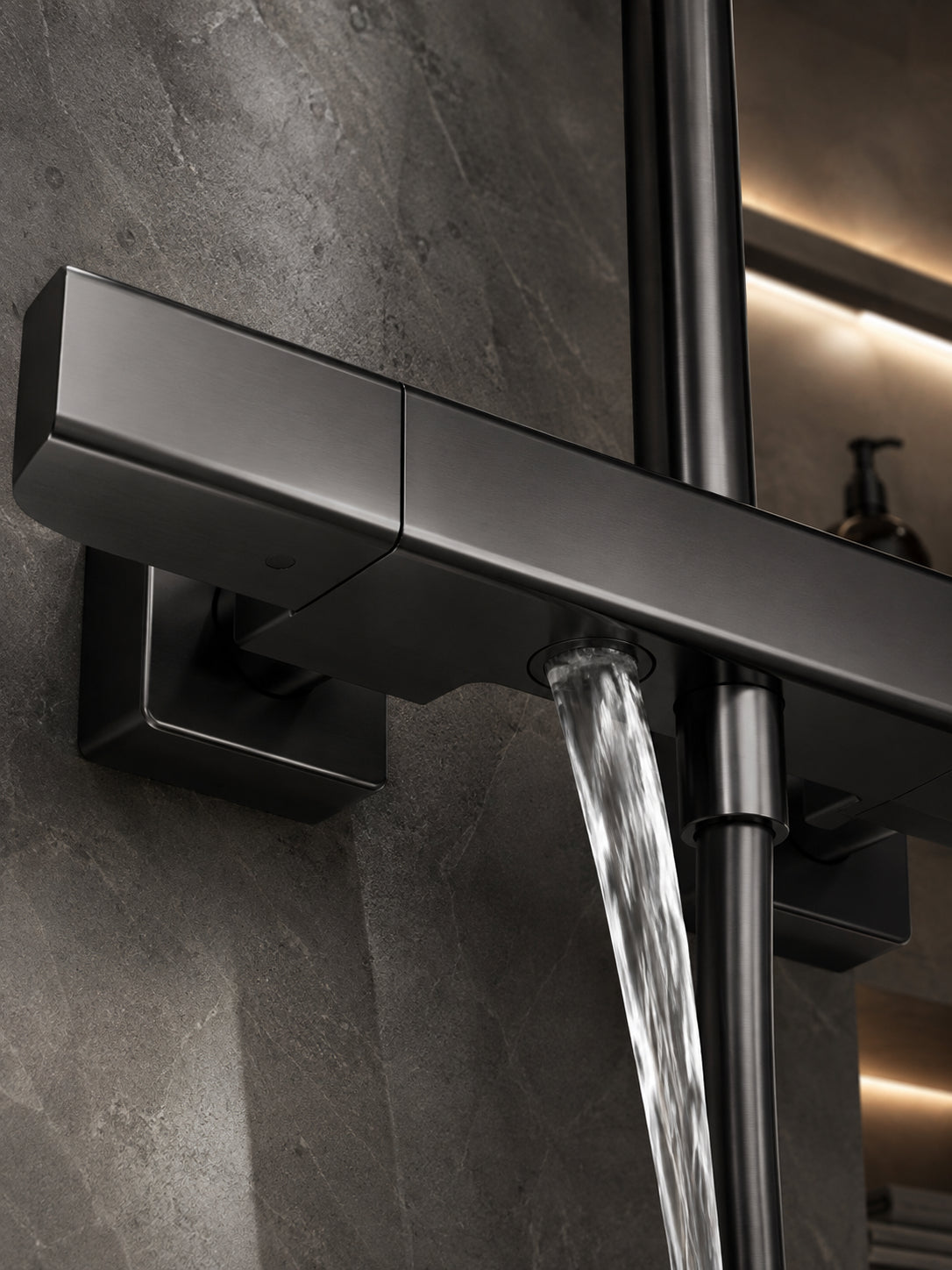 BBbidet 7901G tall vessel sink faucet in black and red finish