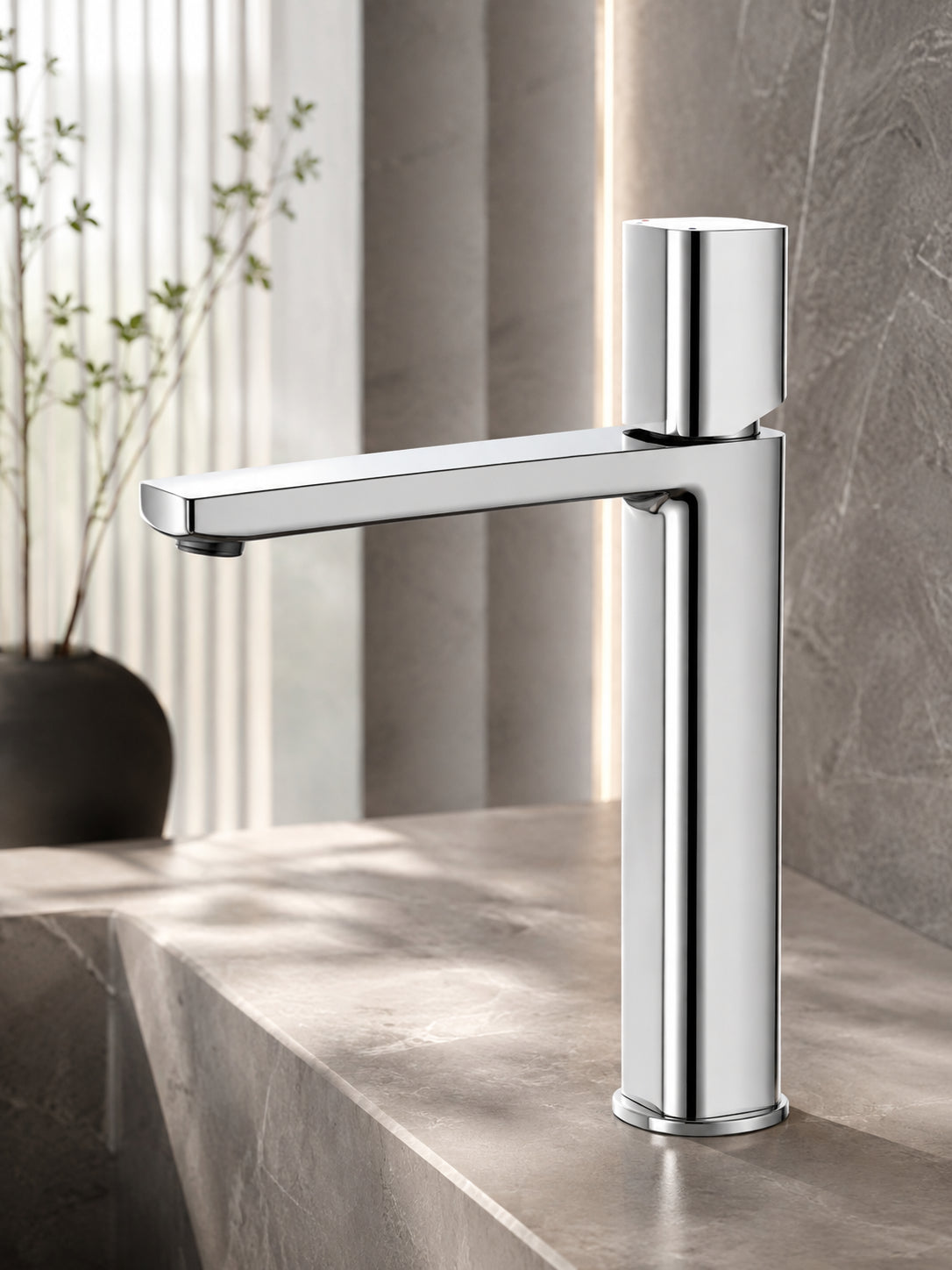 BBbidet 7901G tall vessel sink faucet in chrome finish