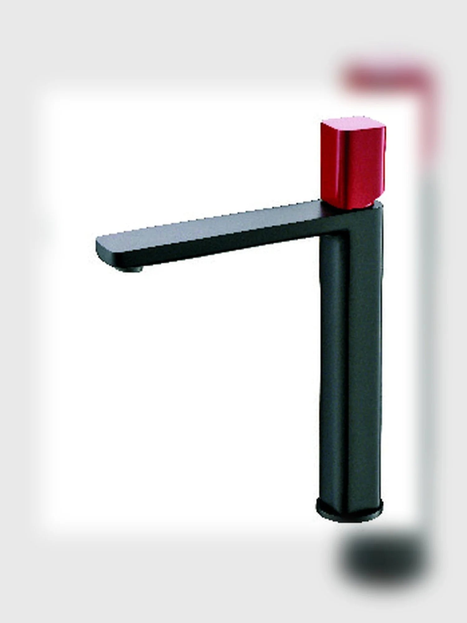 BBbidet 7901G tall vessel sink faucet black and red finish
