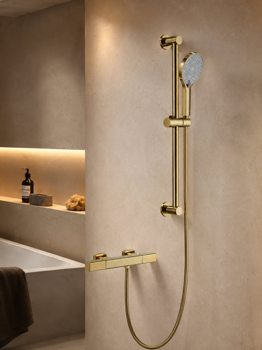 BBbidet 7902Y bathtub shower mixer in brushed gold finish