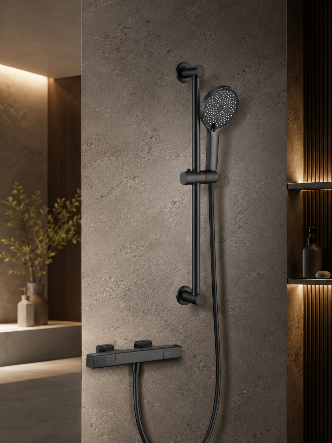BBbidet 7902Y bathtub mixer in brushed gunmetal finish