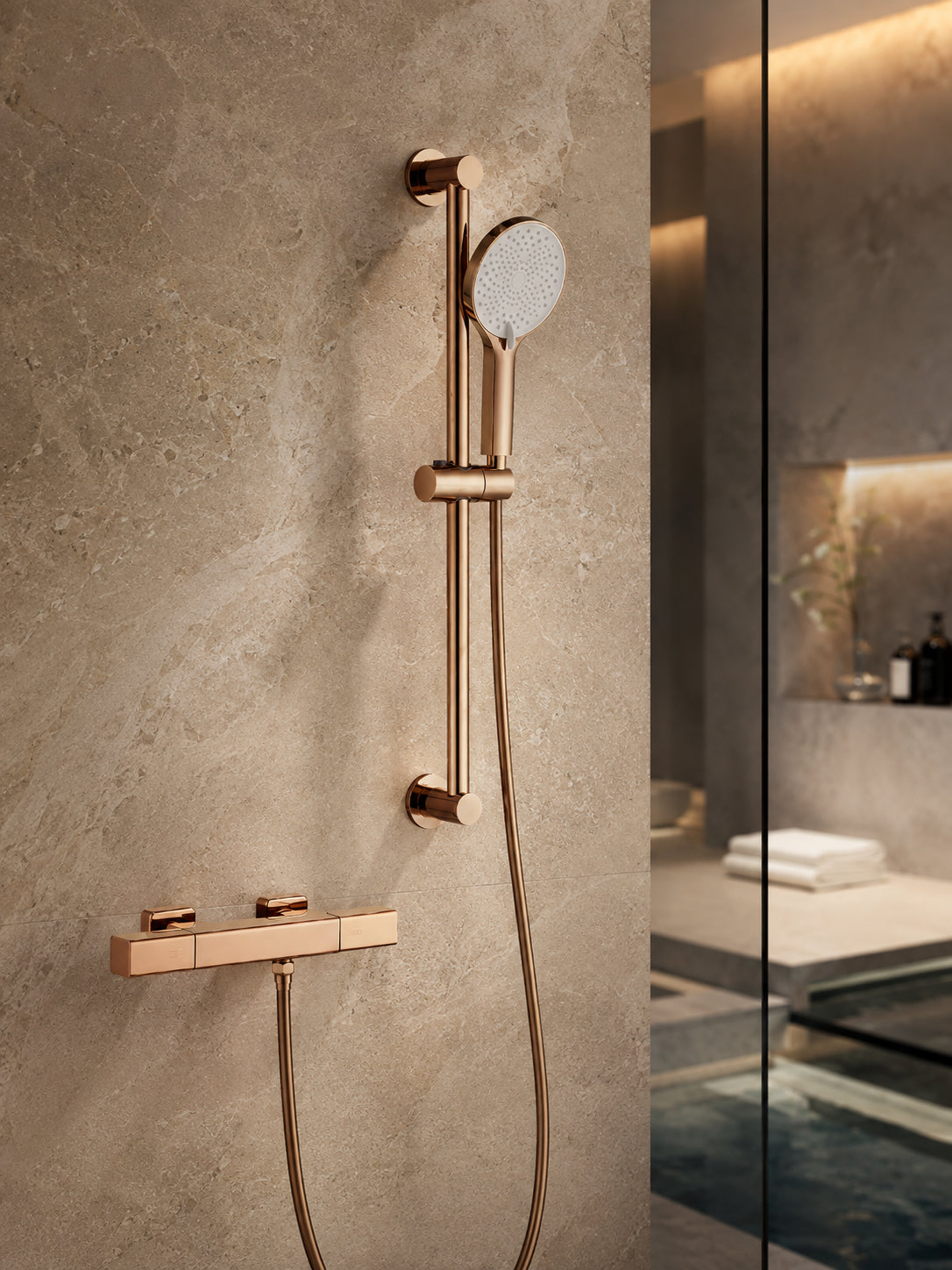 BBbidet 7902Y bathtub shower mixer in rose gold finish