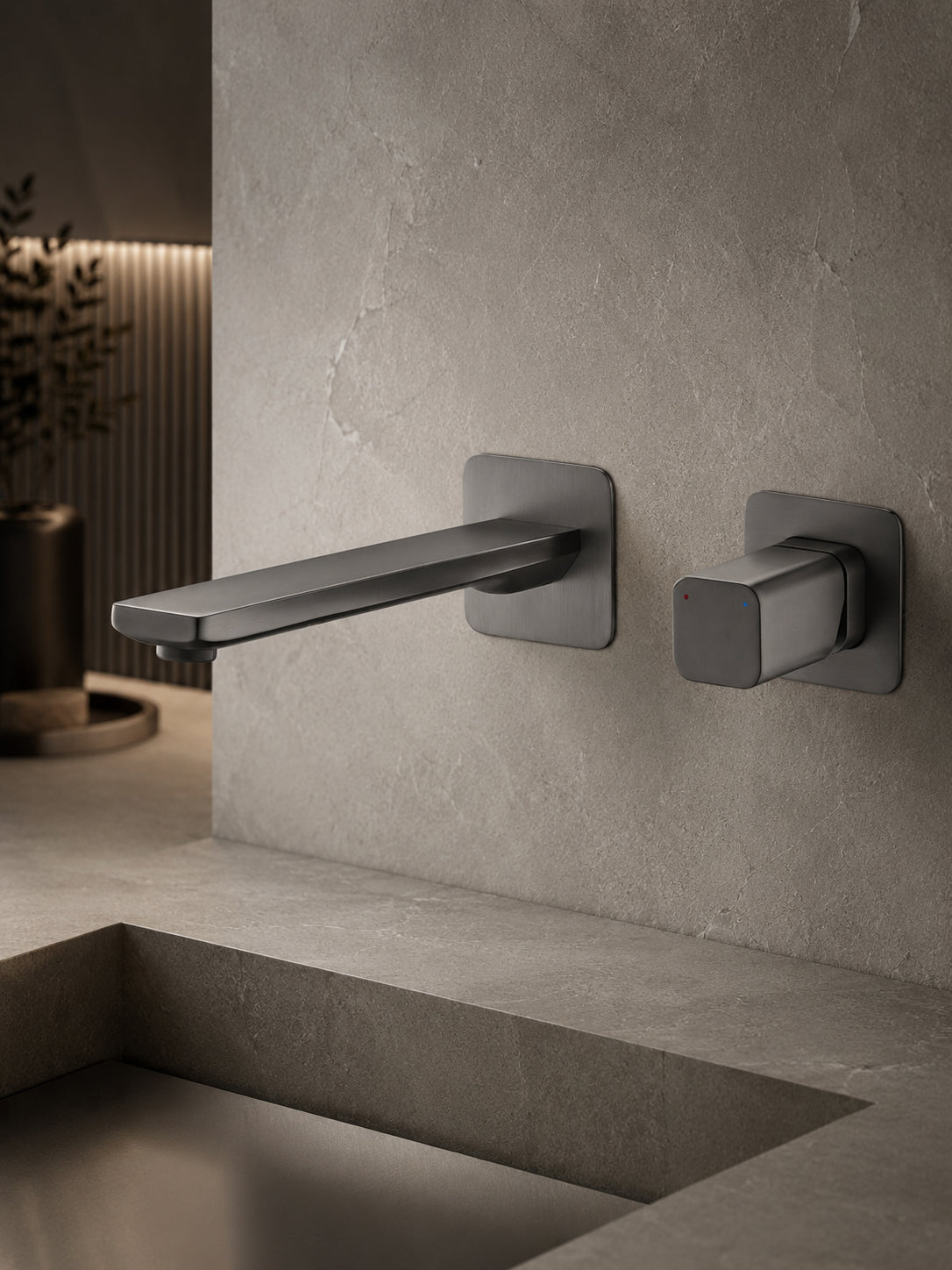 BBbidet 7903 wall mounted basin faucet in brushed gold finish