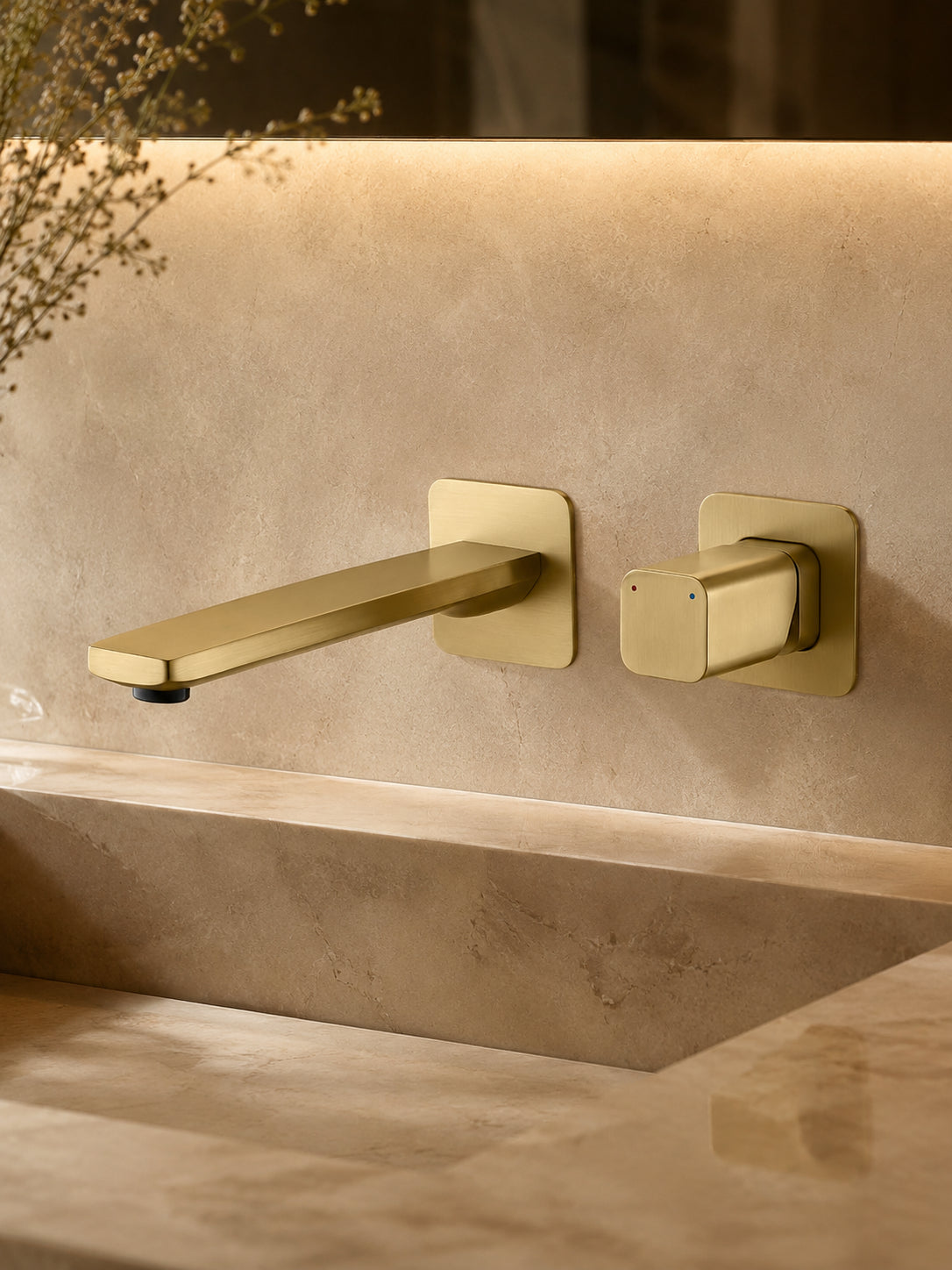 BBbidet 7903 wall mounted basin faucet in brushed gunmetal finish