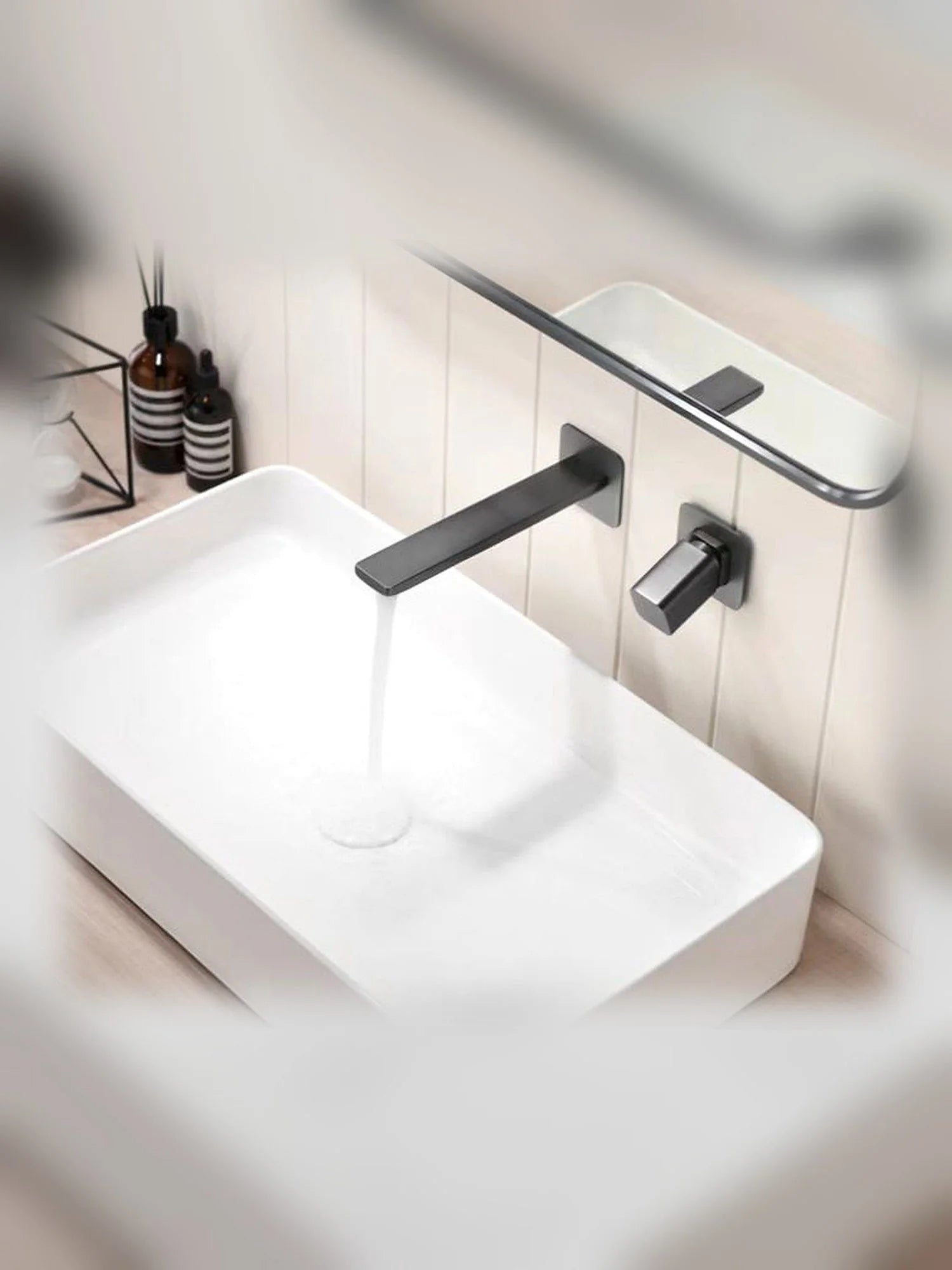 BBbidet 7903 concealed wall mounted basin faucet installed bathroom view