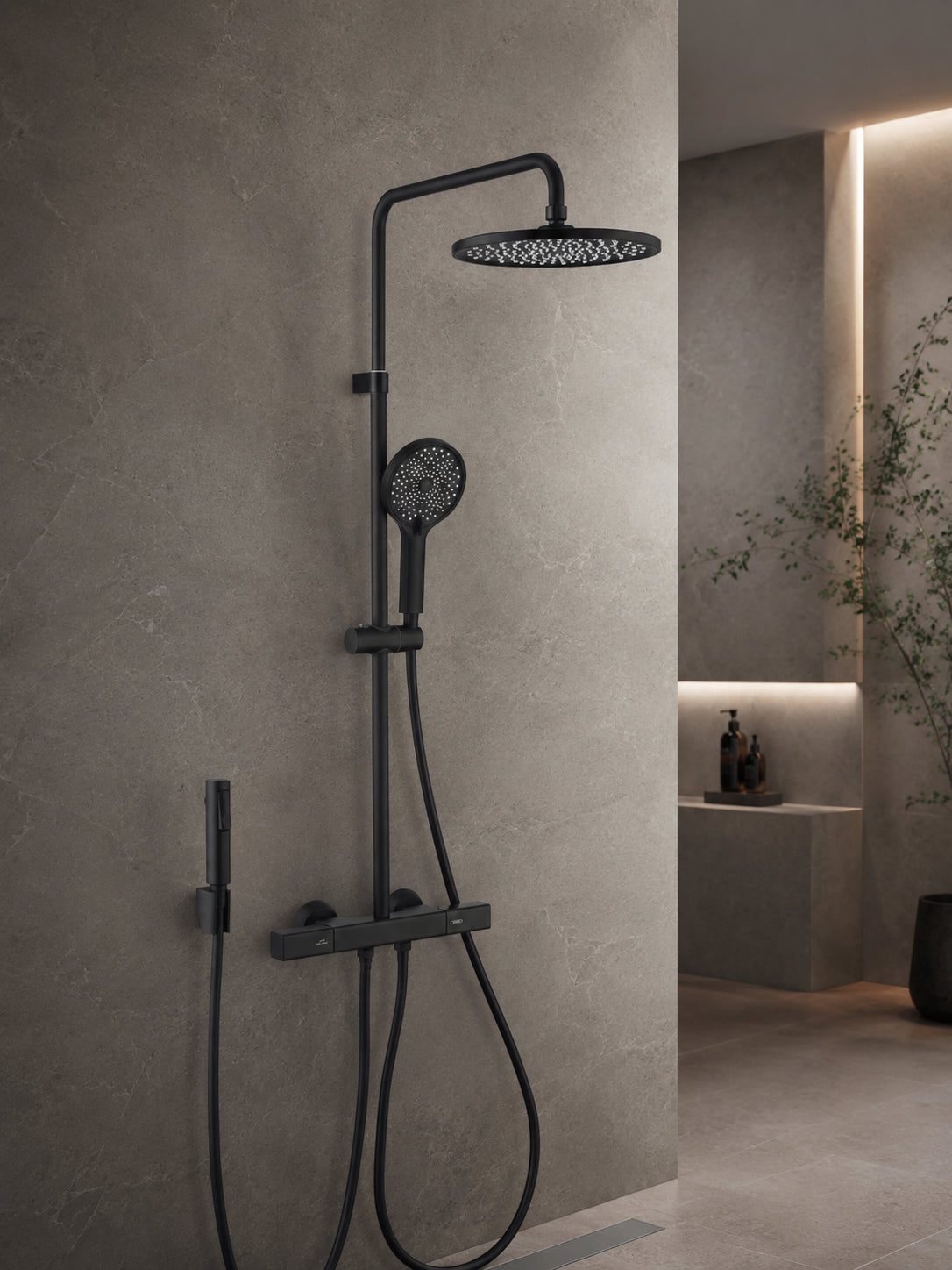 BBbidet 7909 rain shower system in black finish