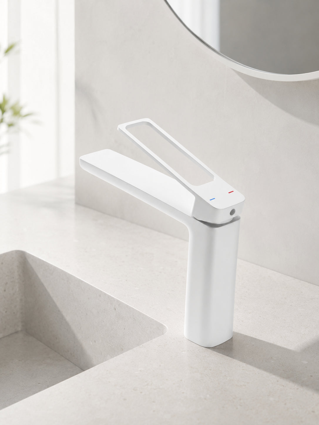 BBbidet 7911 open lever basin faucet in white finish