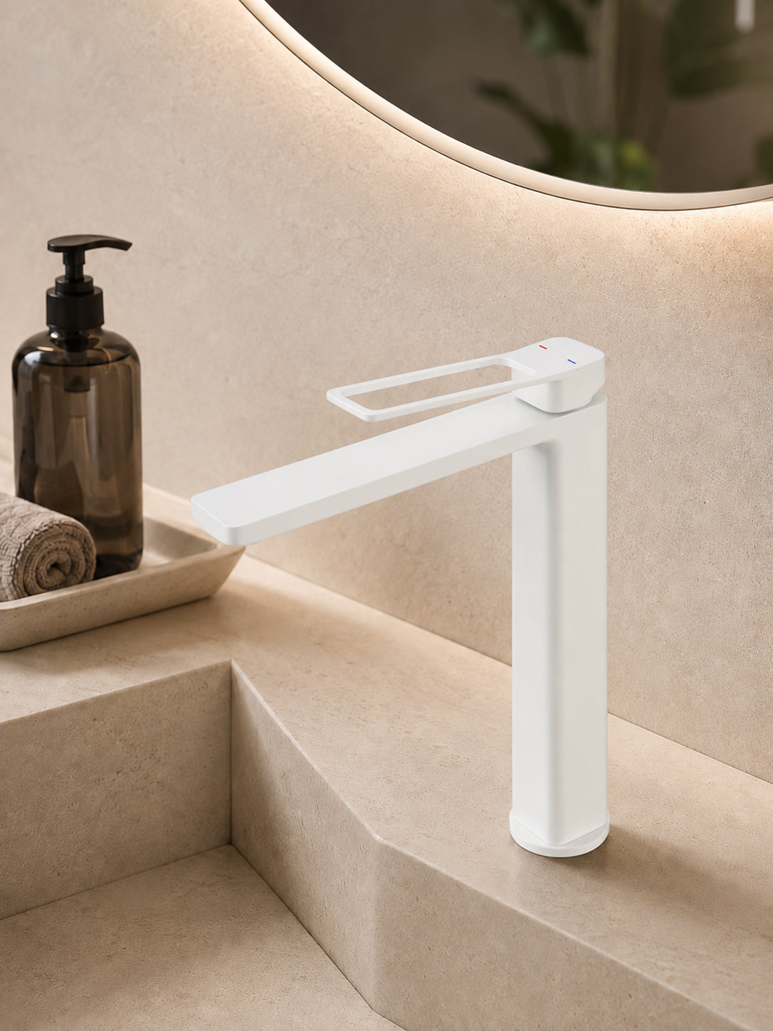 BBbidet 7911G tall vessel sink faucet in brushed gold finish