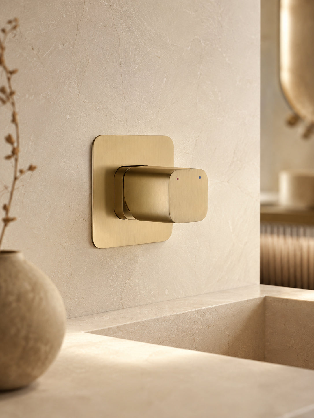 BBbidet 79A1 concealed shower mixer in brushed gold finish