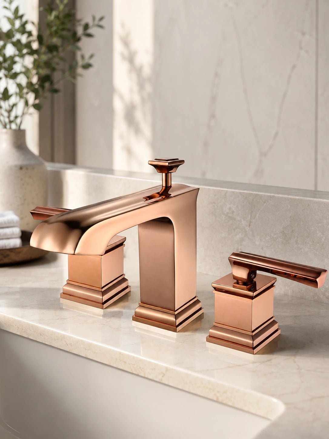 BBbidet 80807 rose gold widespread bathroom basin faucet