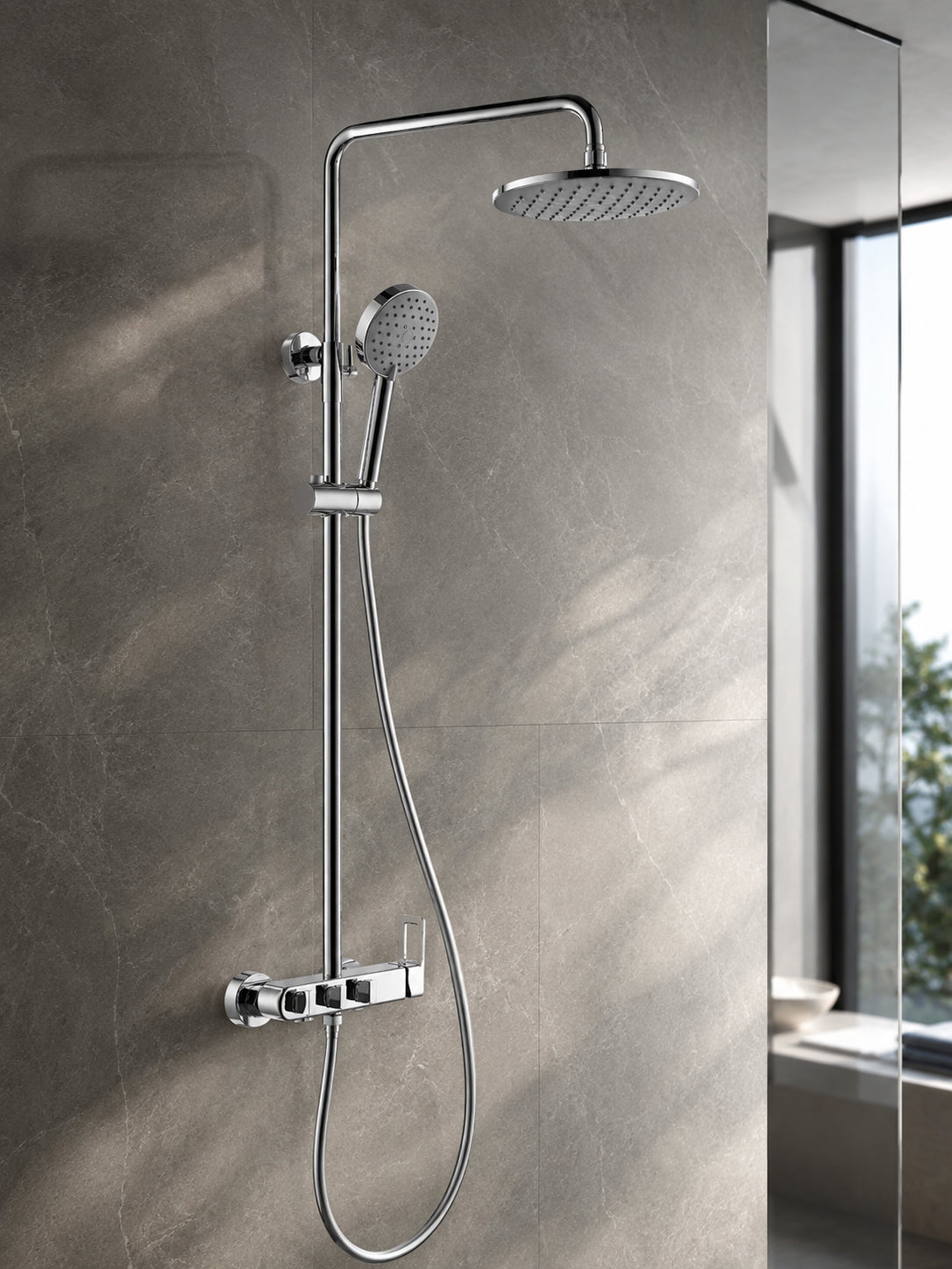 BBbidet 8209 rain shower system in polished chrome finish