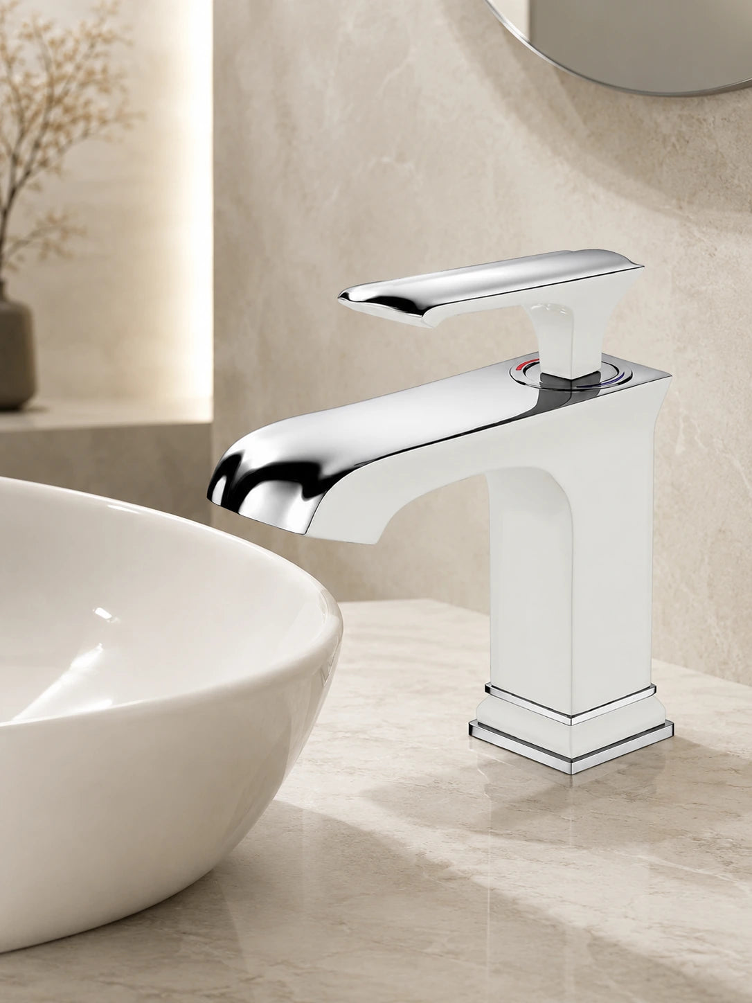 BBbidet 86801 white and chrome single hole bathroom basin faucet