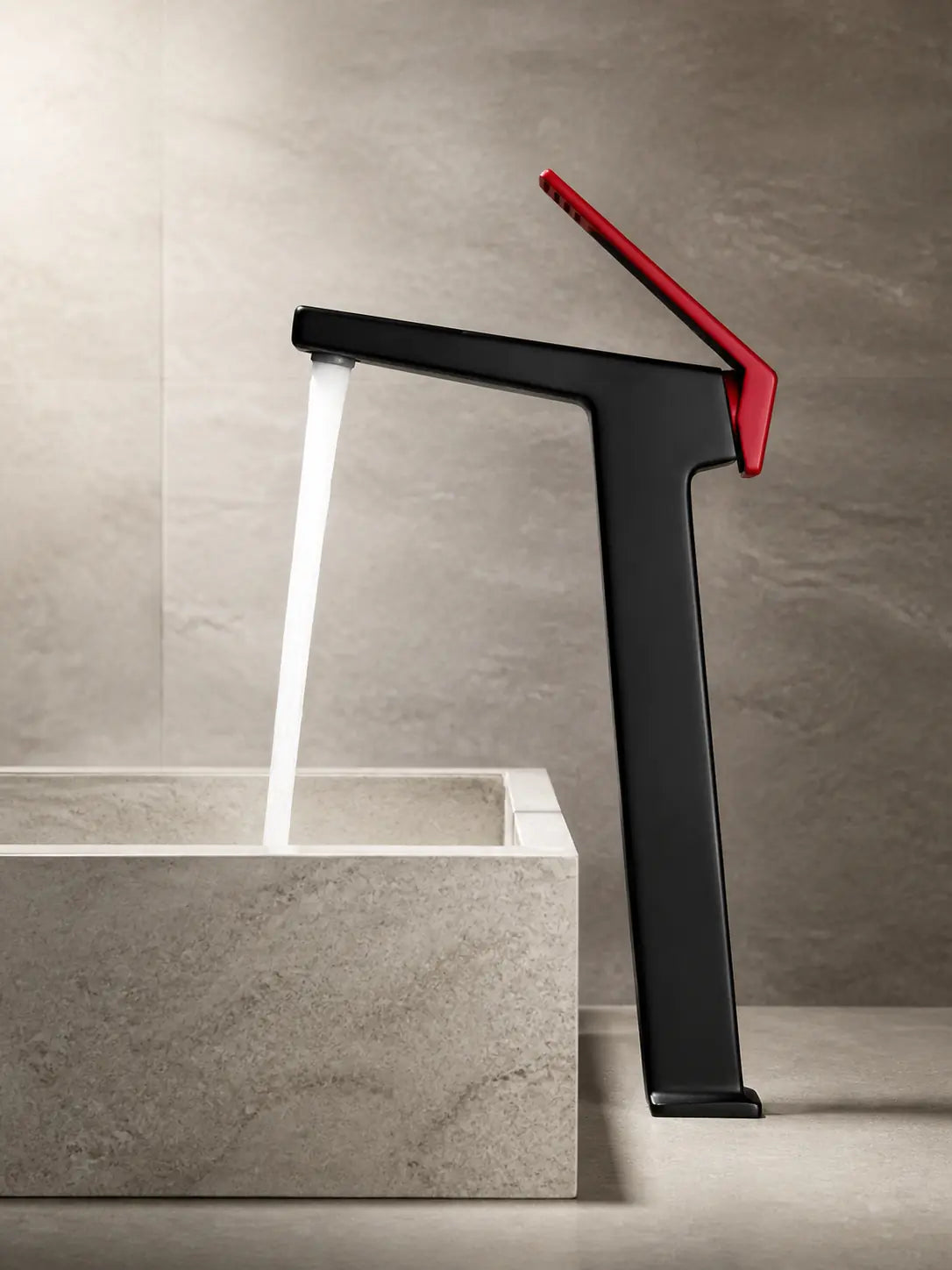 bbbidet 93 Series 9301G basin faucet in black red - water flow