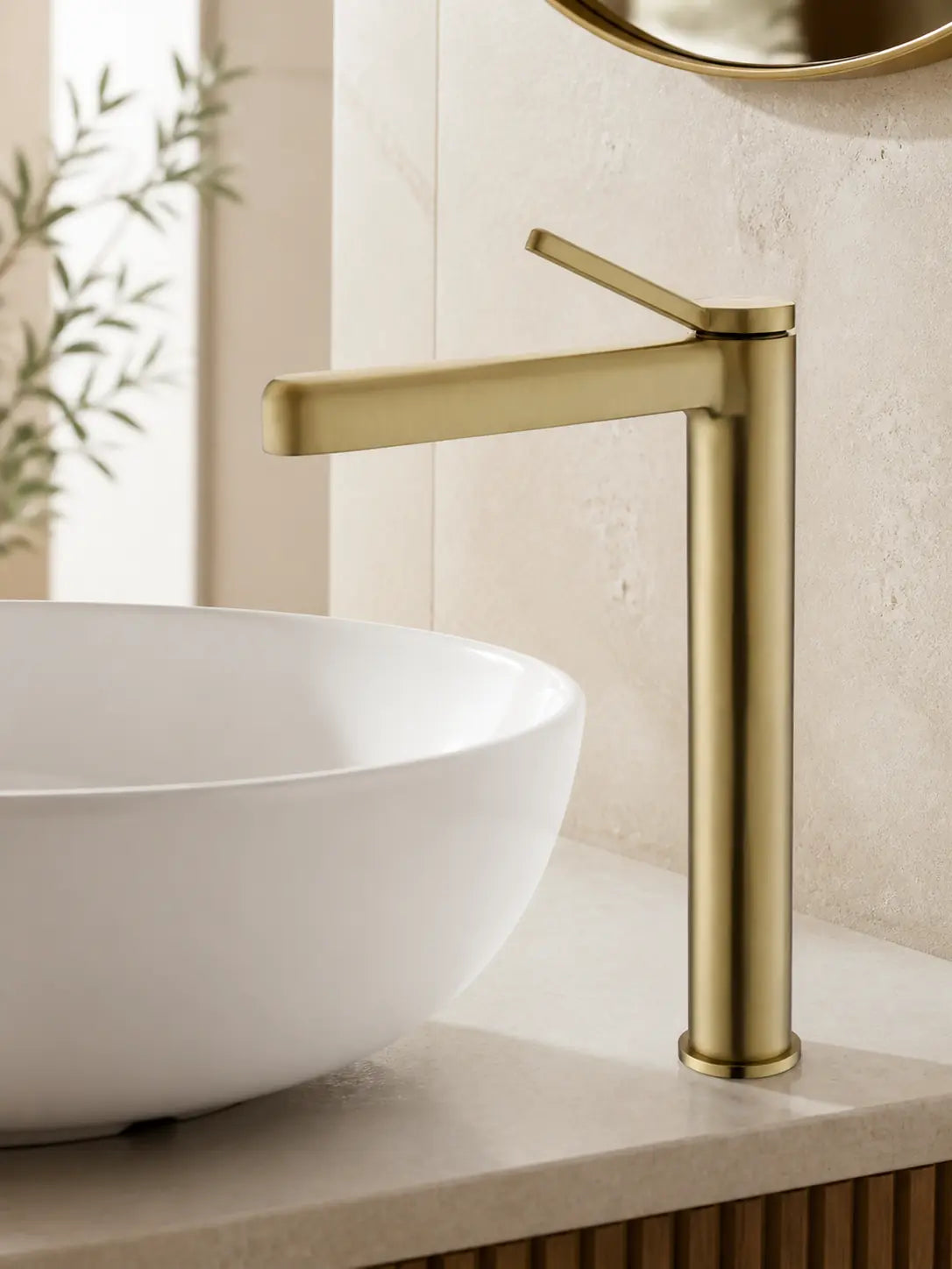bbbidet 9801 tall brushed gold basin faucet