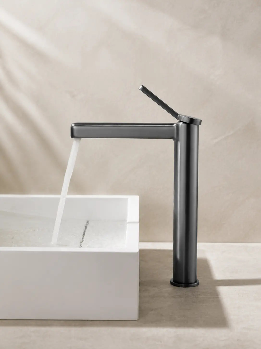 bbbidet 9801 tall brushed gunmetal faucet side view