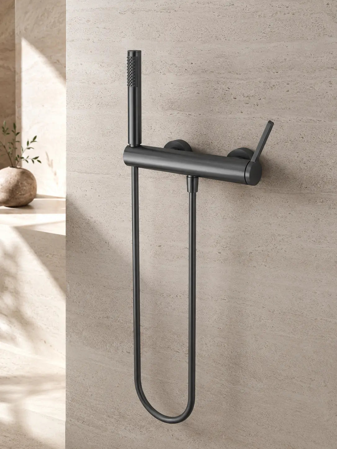 bbbidet 9808 mixer and hand shower detail in brushed gunmetal