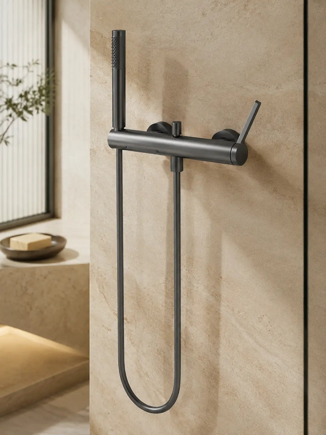 bbbidet 9808 brushed gunmetal mixer and hand shower second view