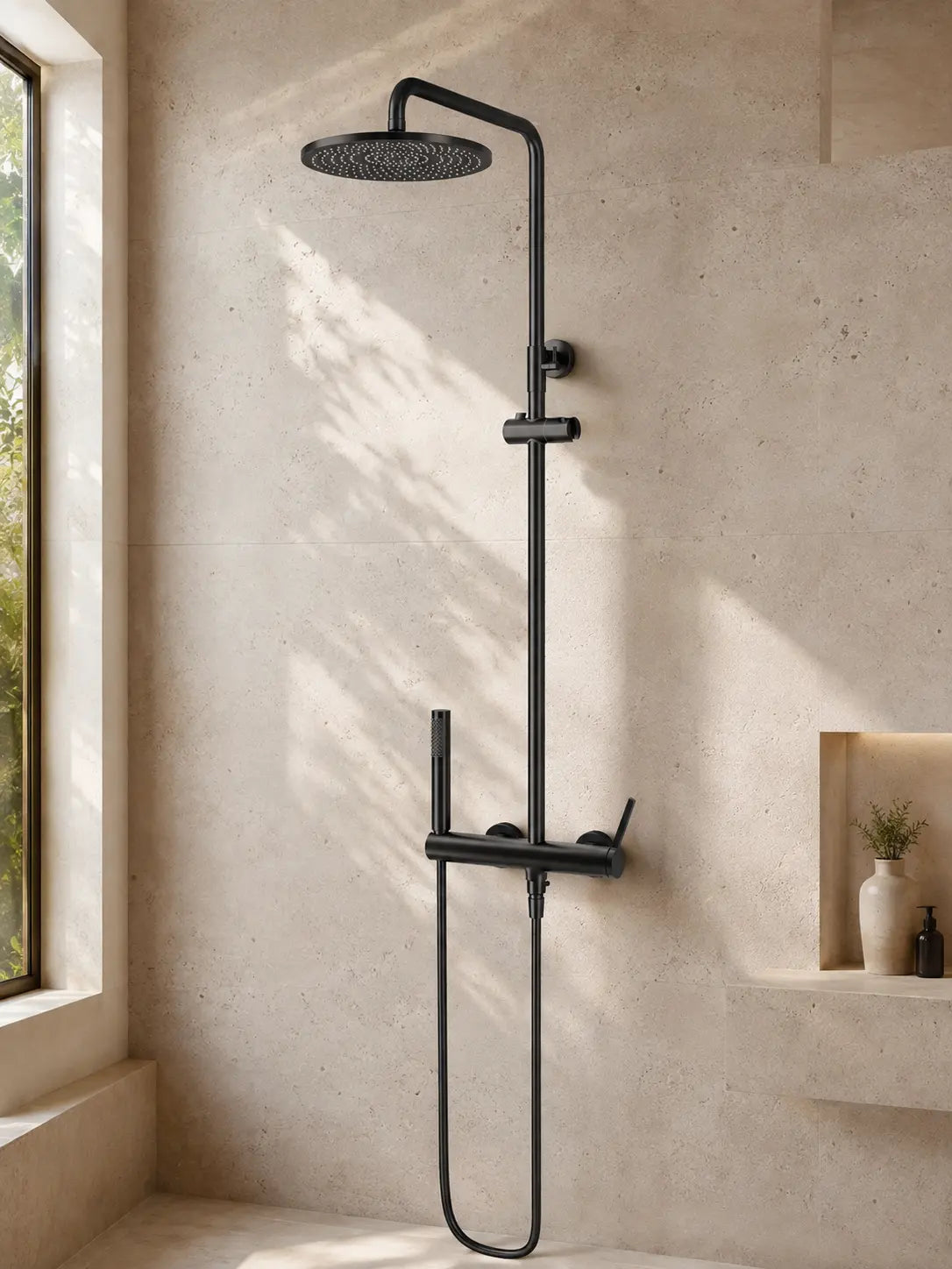 bbbidet 9808 thermostatic rain shower in matte black