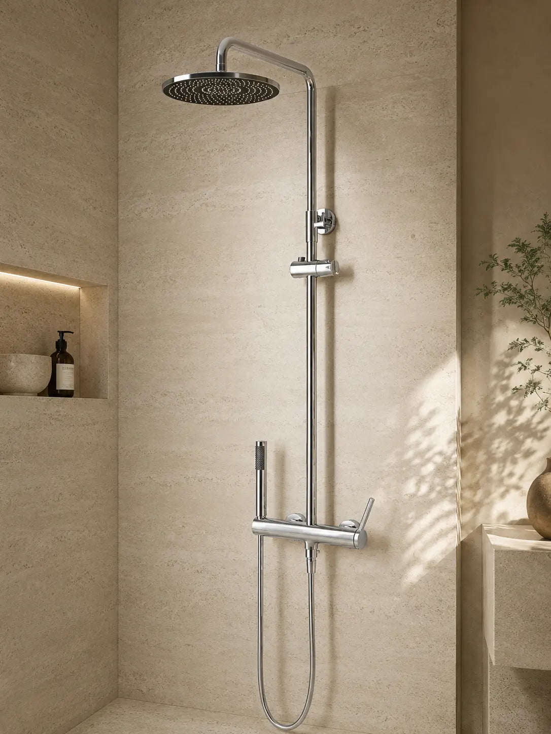 bbbidet 9808 thermostatic rain shower in polished chrome