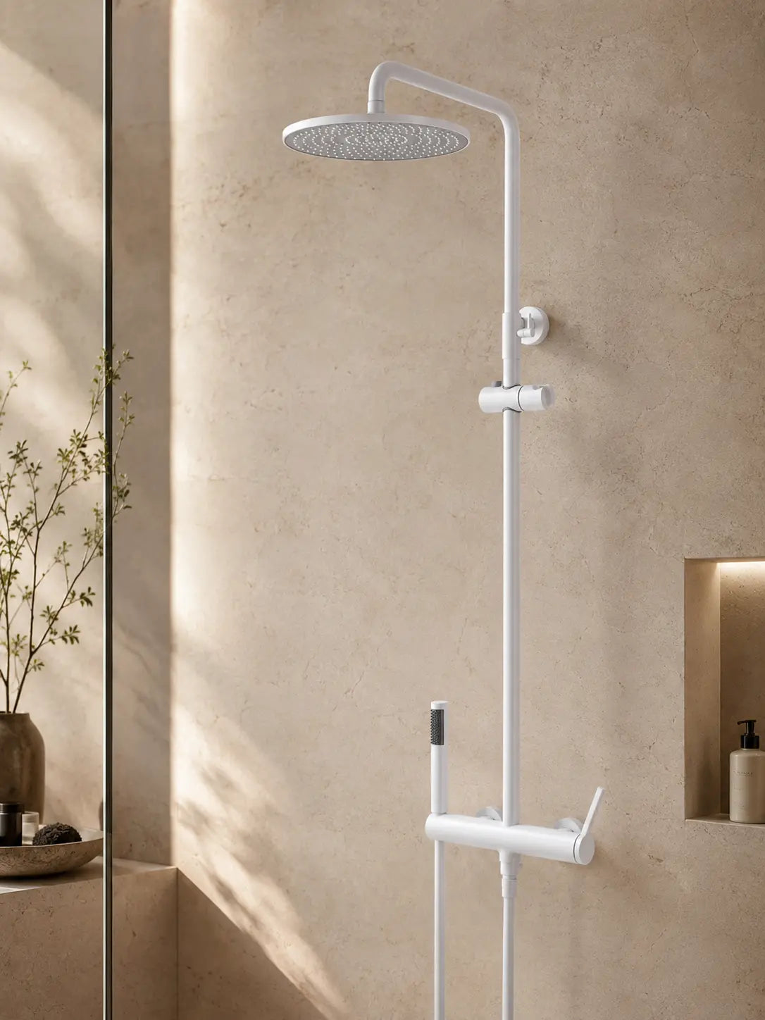 bbbidet 9808 thermostatic rain shower in white