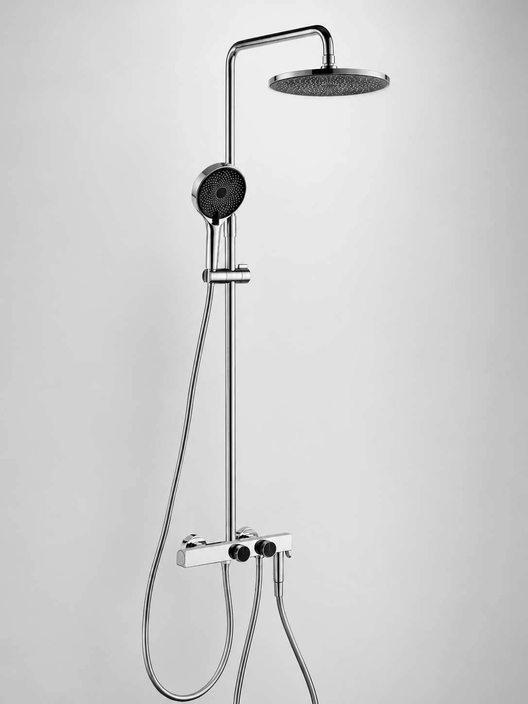 bbbidet 9809 polished chrome thermostatic rain shower faucet system