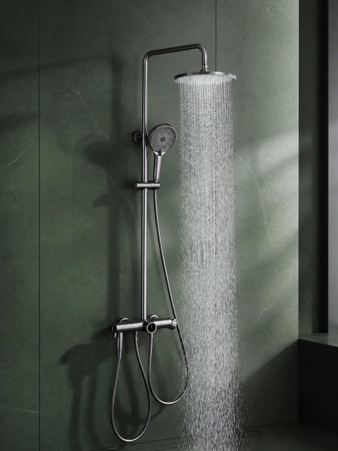 bbbidet 9809 round overhead rainfall shower full view