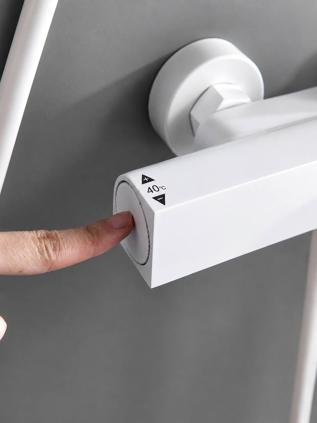 bbbidet 9809 white thermostatic shower faucet temperature control button detail