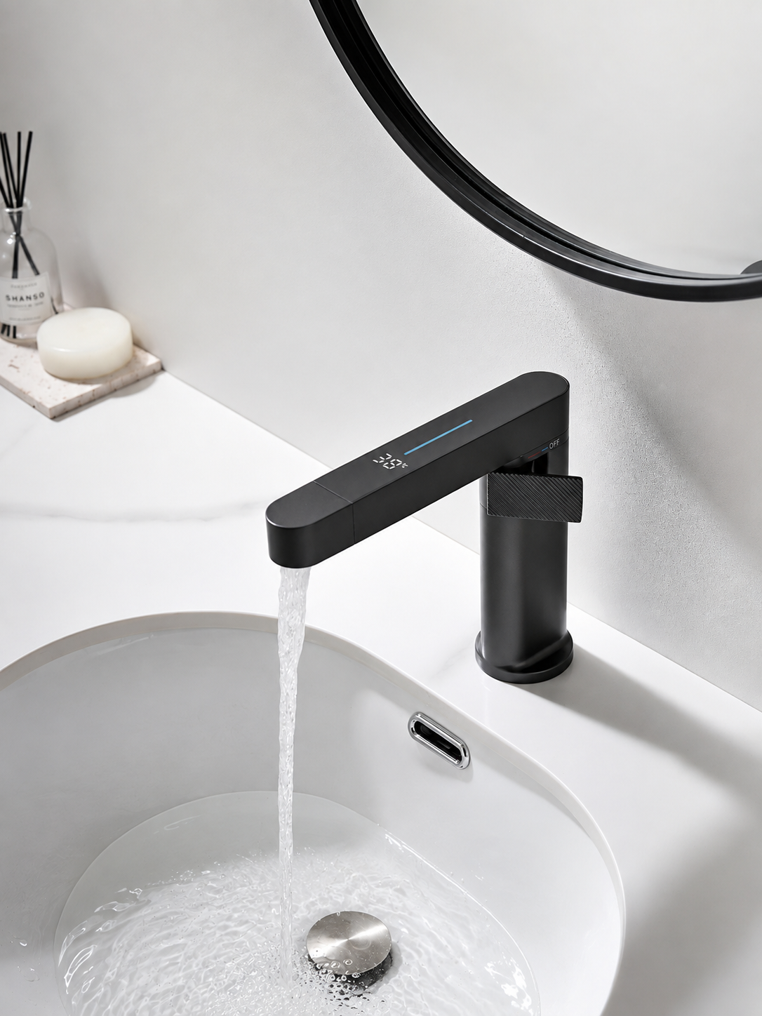 bbbidet C1 modern black digital display bathroom faucet