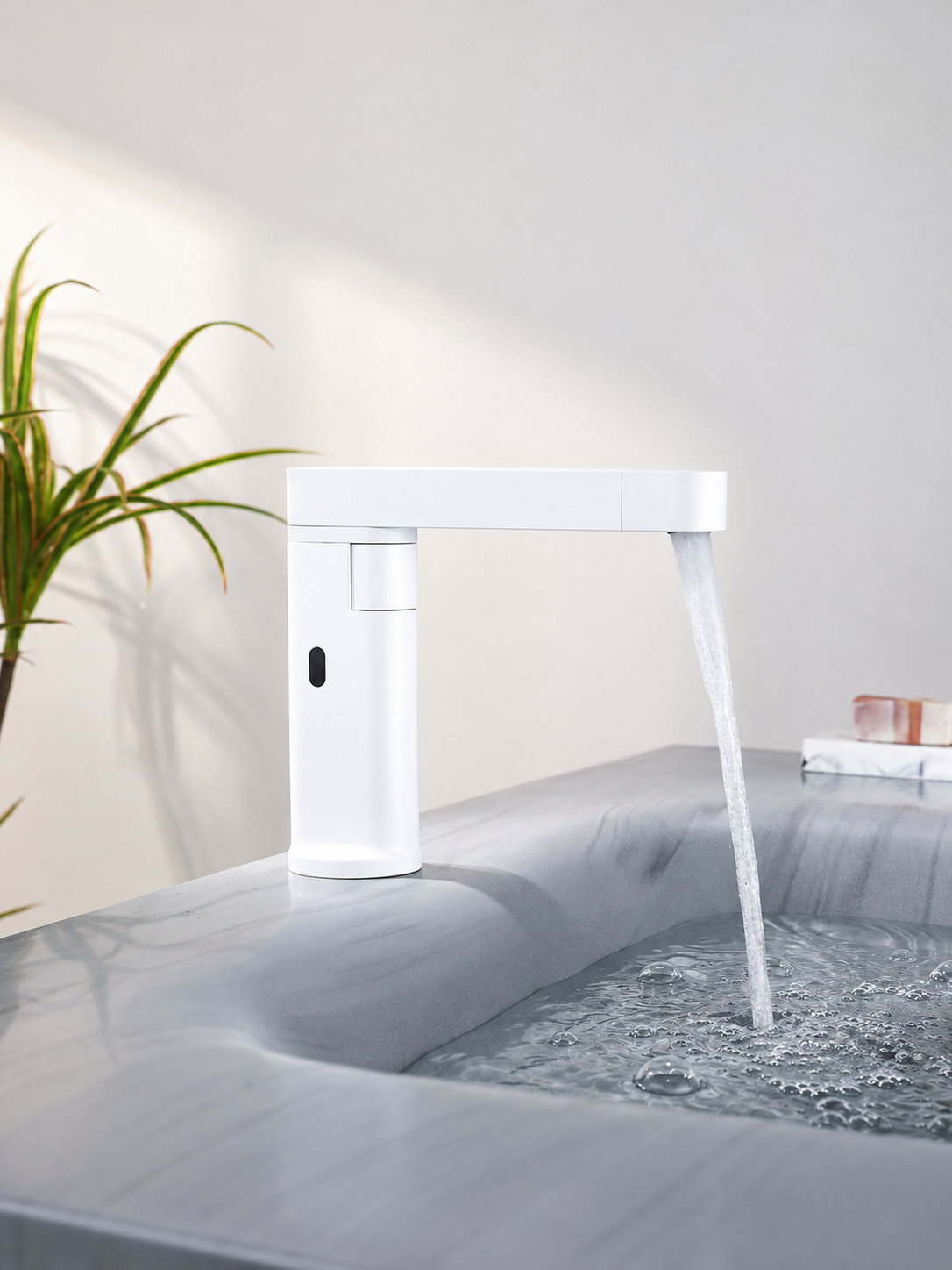 bbbidet C1 modern white touchless automatic sensor bathroom sink faucet