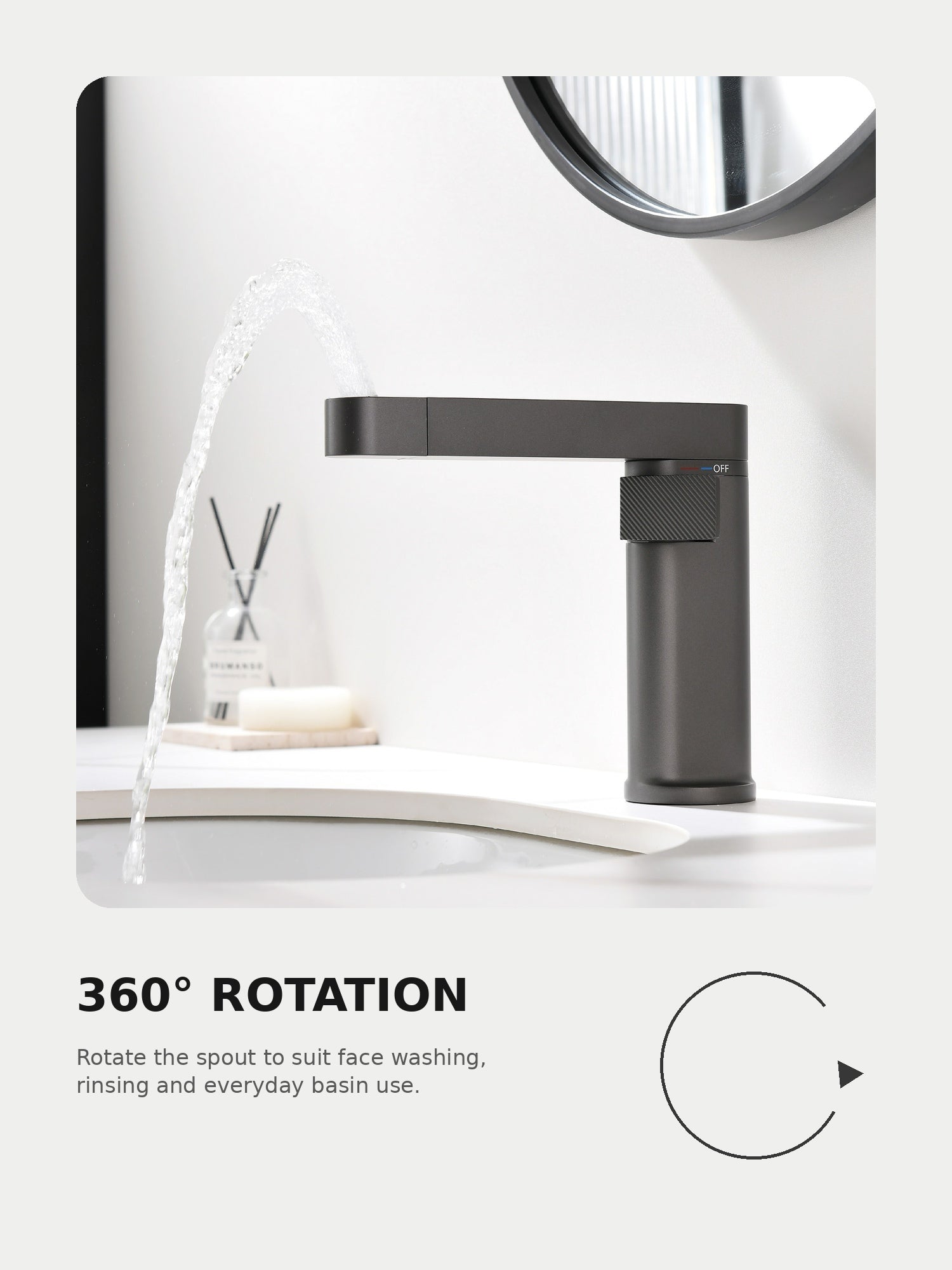 bbbidet C1 360 degree rotating basin faucet detail
