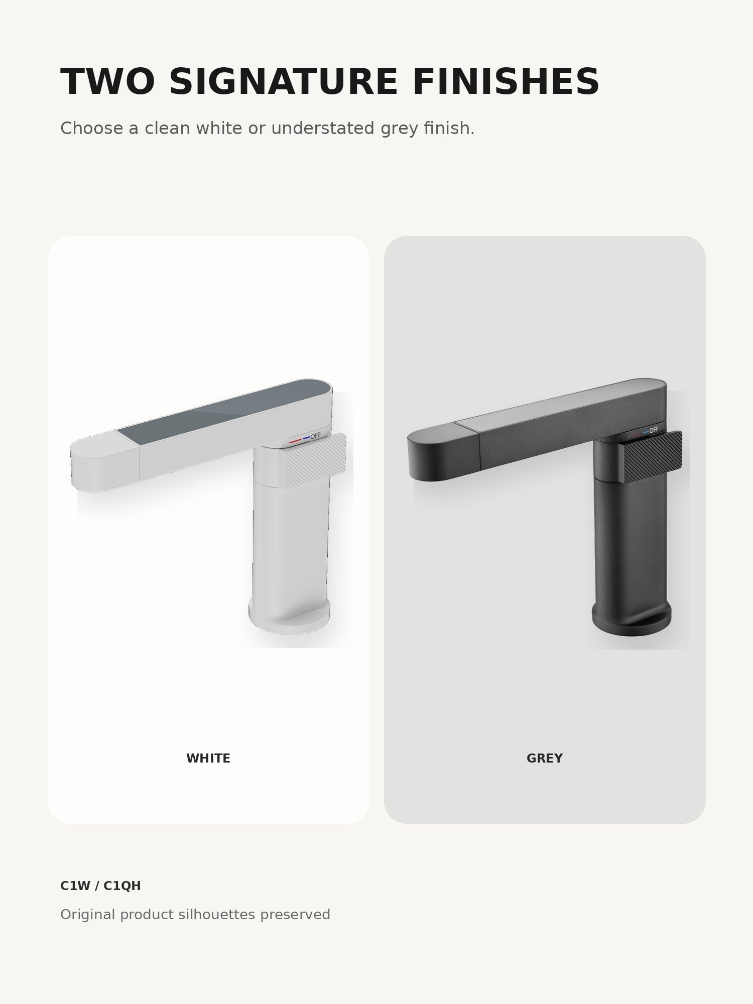 bbbidet C1 white and grey finish comparison