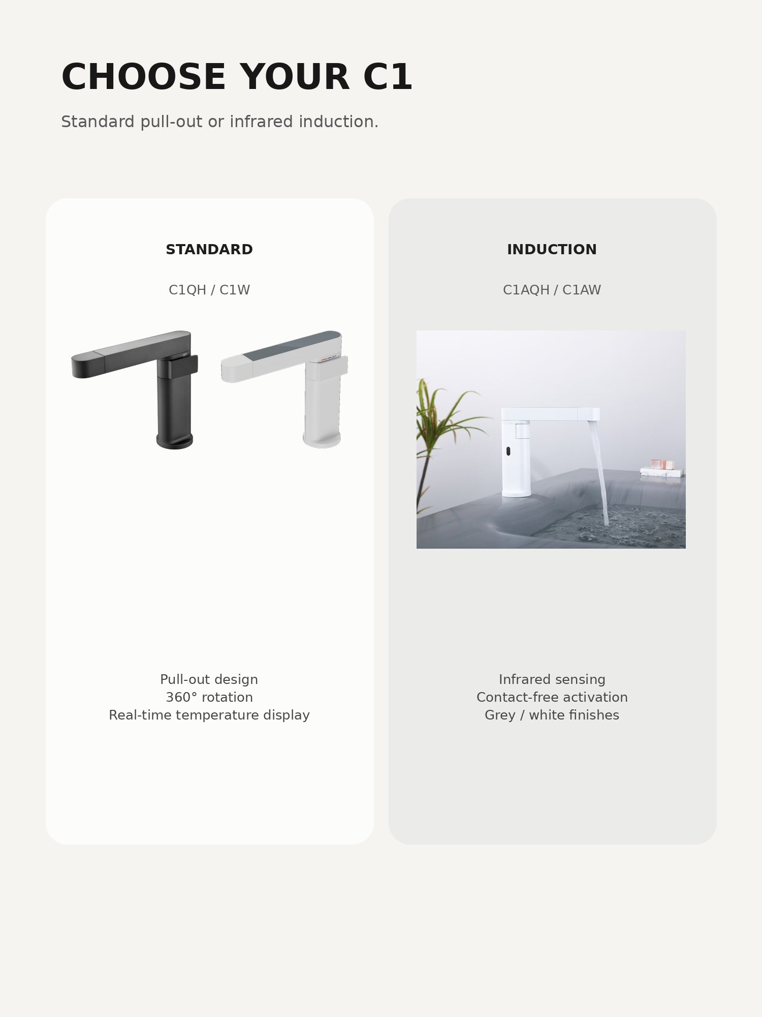 bbbidet C1 standard and induction model selection guide