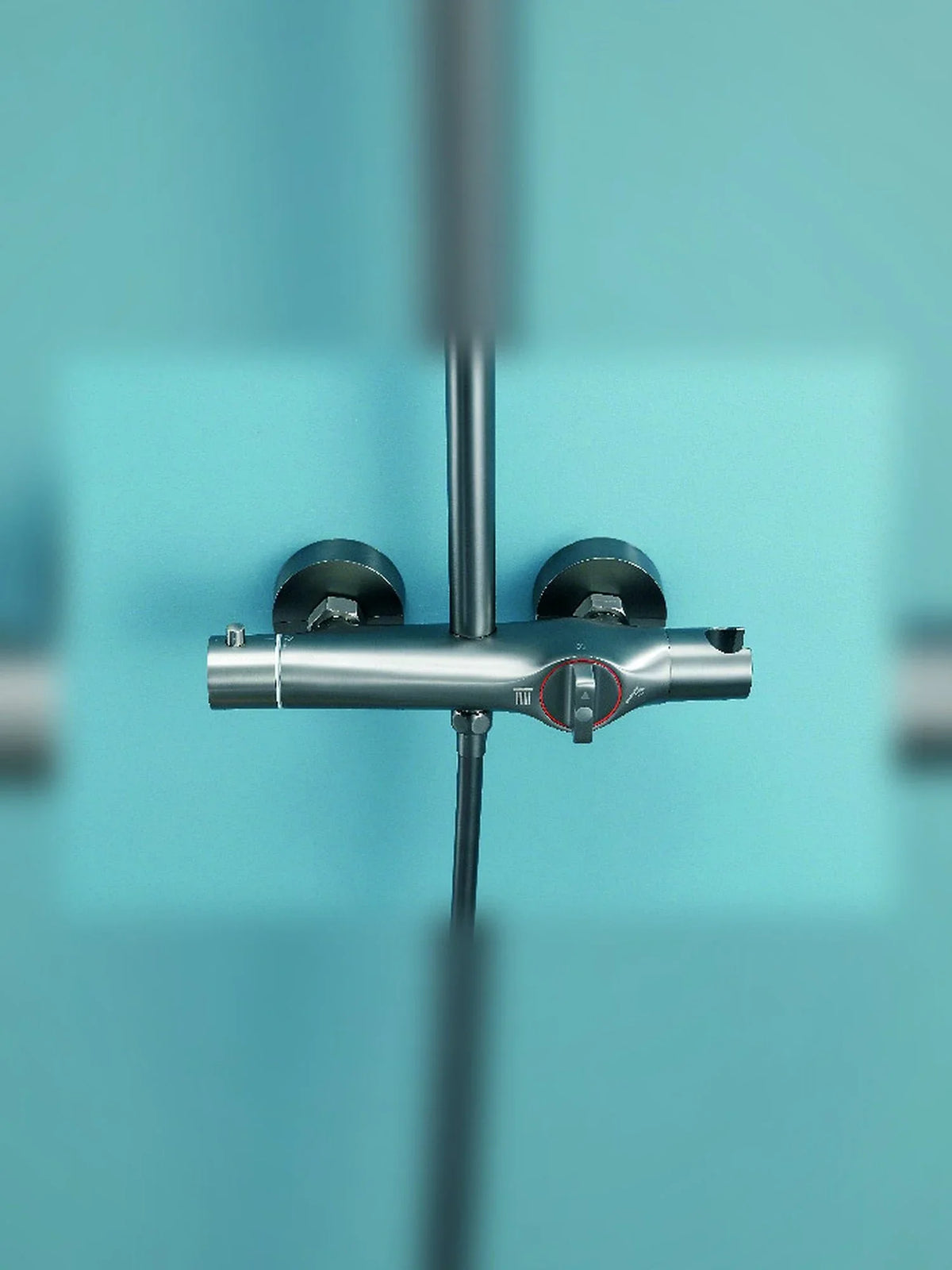BBbidet H6 thermostatic shower control detail in warm chrome finish