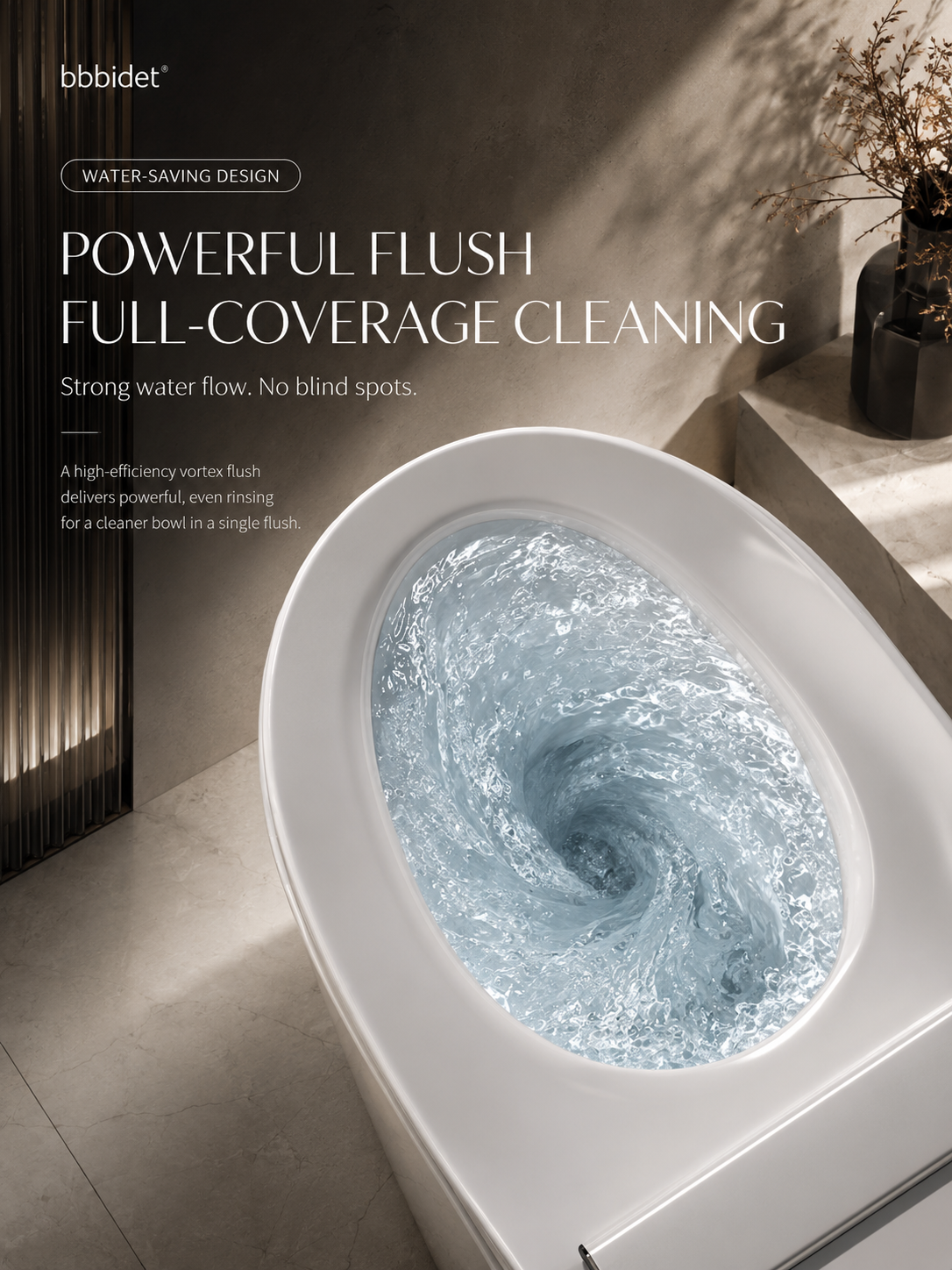 bbbidet K2 Pro smart enema bidet toilet with Japanese technology featuring a high-efficiency powerful vortex flush and water-saving design for full-coverage cleaning