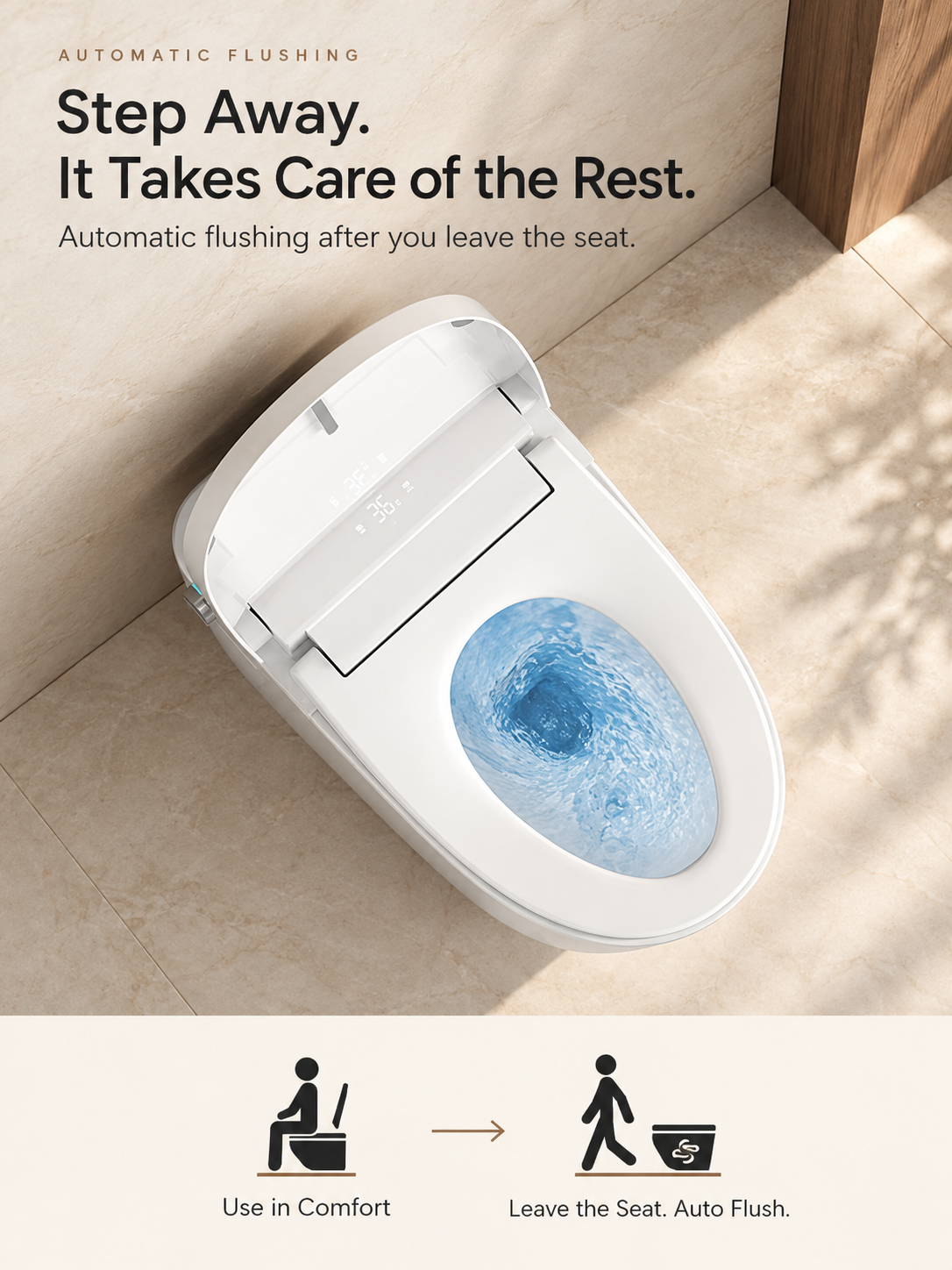 BBbidet M829 smart bidet toilet – auto flush
