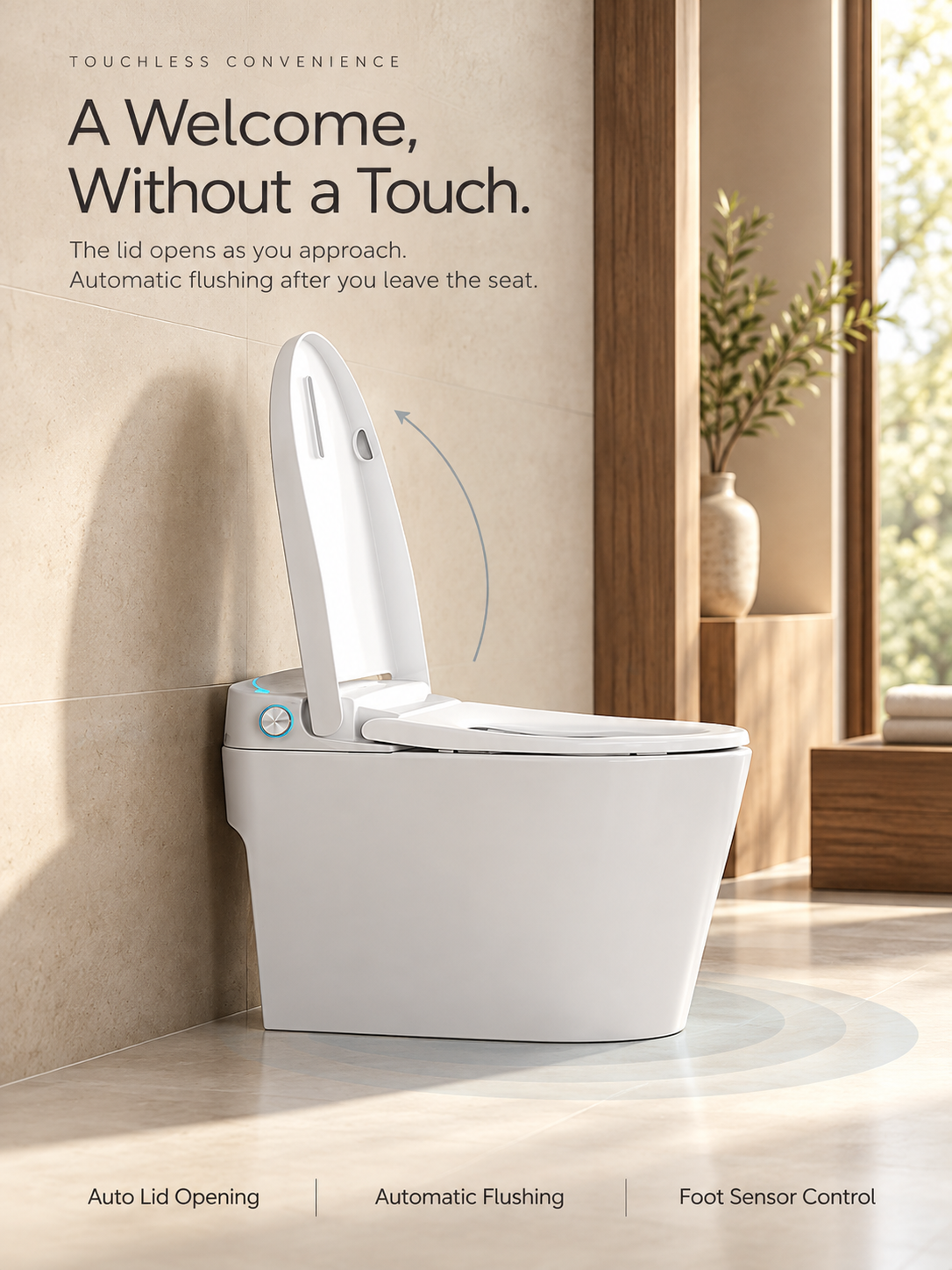 BBbidet M829 smart bidet toilet – automatic lid