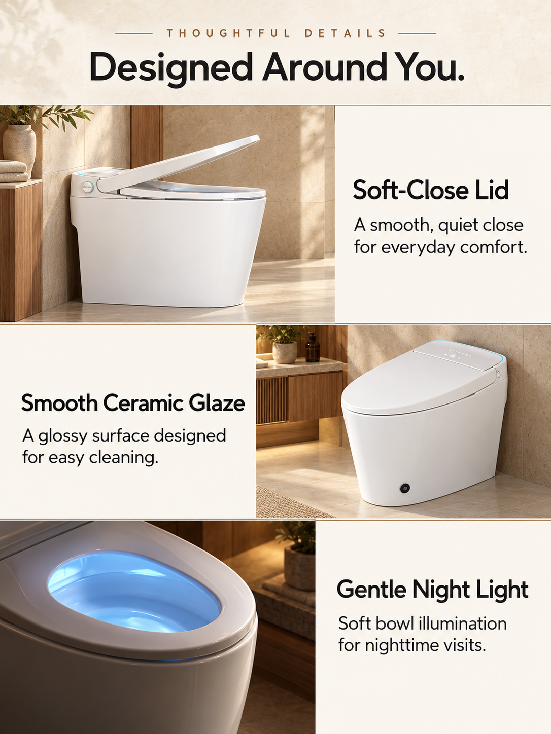 BBbidet M829 smart bidet toilet – design details