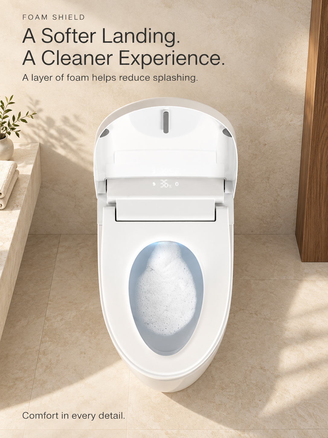 BBbidet M829 smart bidet toilet – foam shield