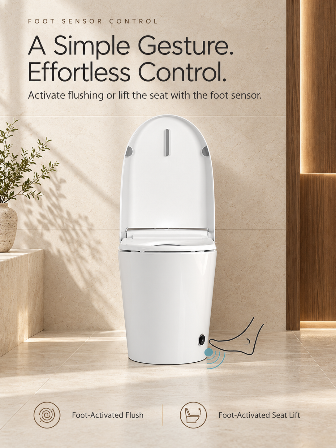 BBbidet M829 smart bidet toilet – foot sensor