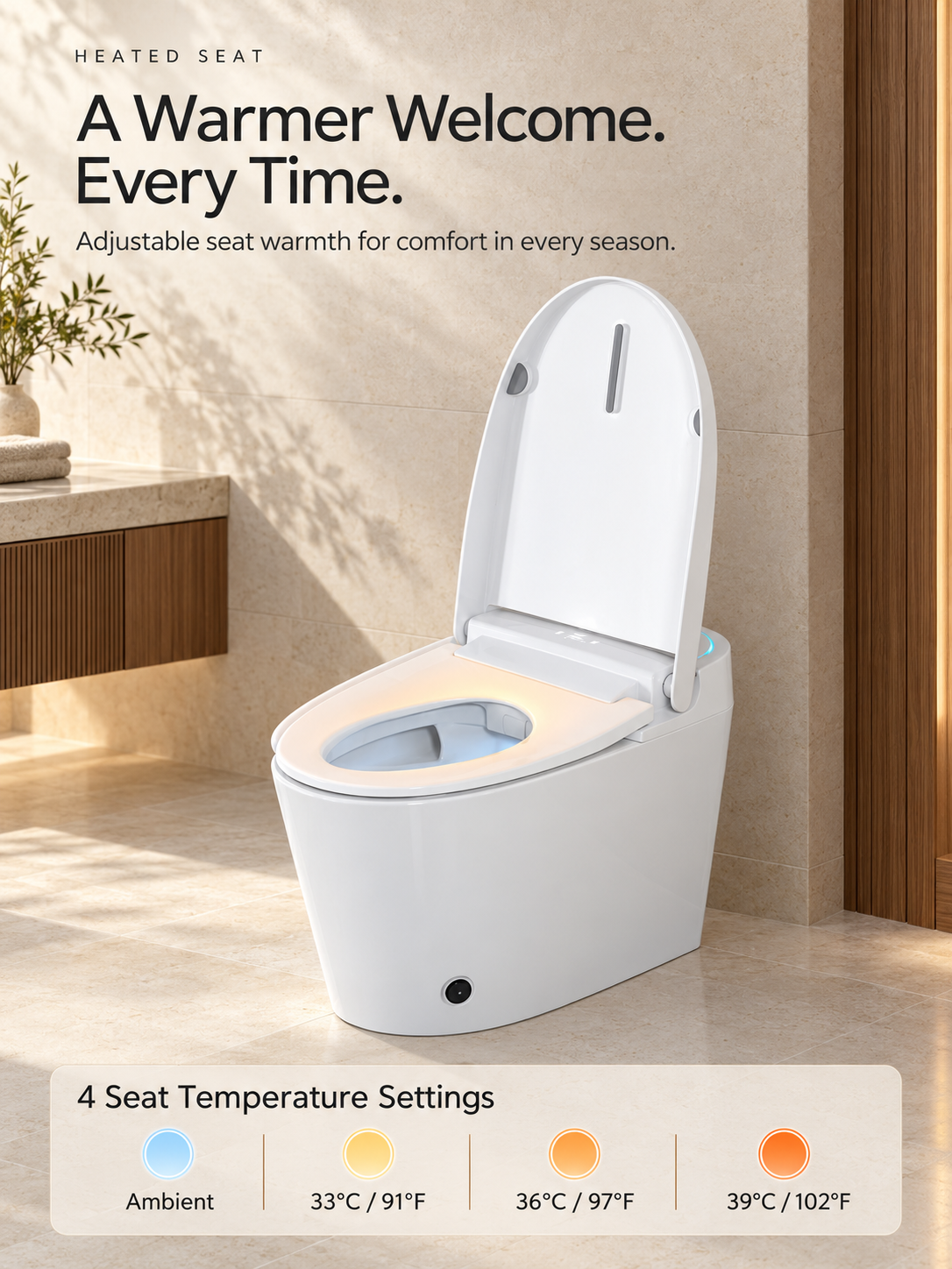 BBbidet M829 smart bidet toilet – heated seat