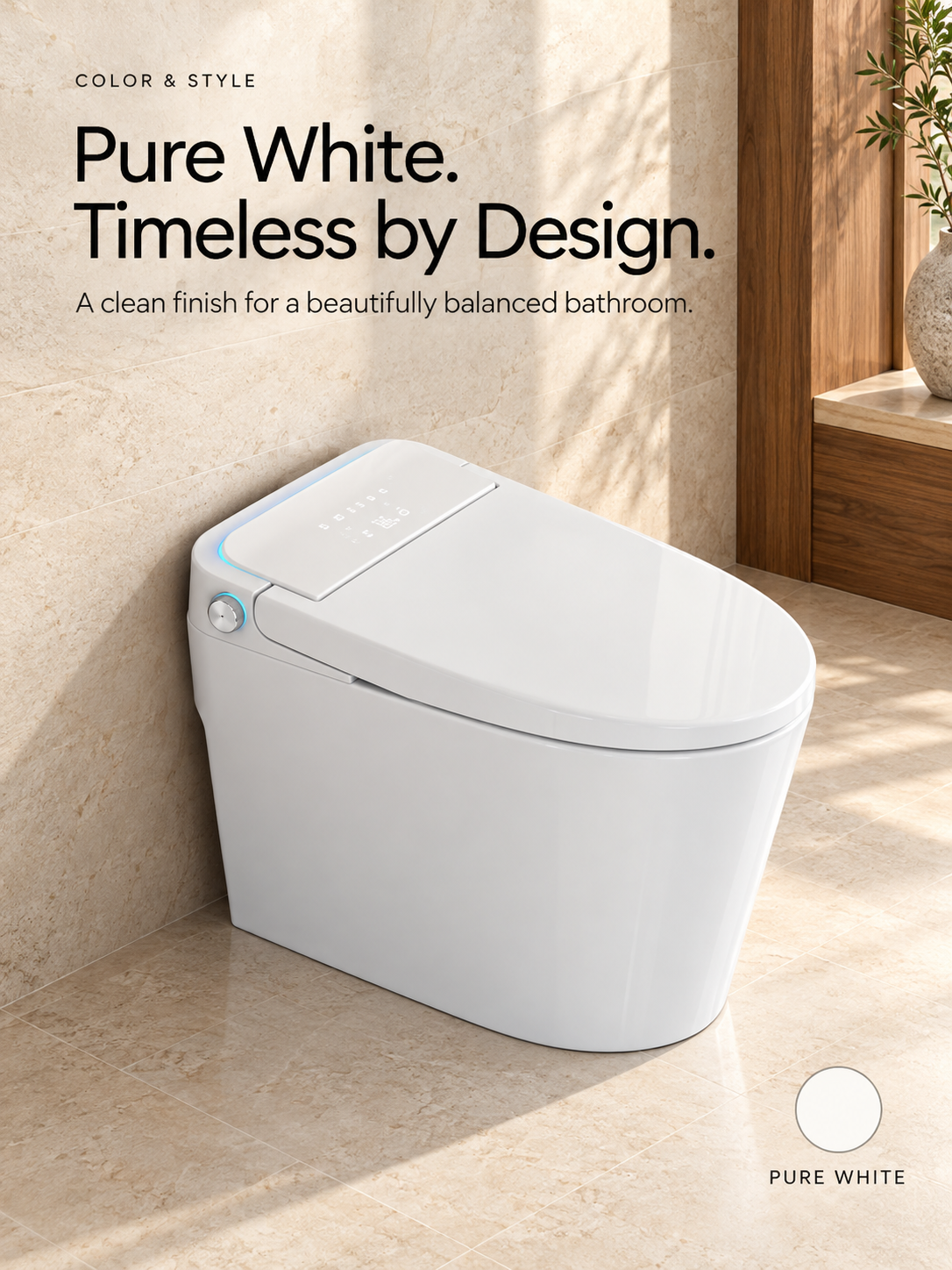 BBbidet M829 smart bidet toilet – pure white