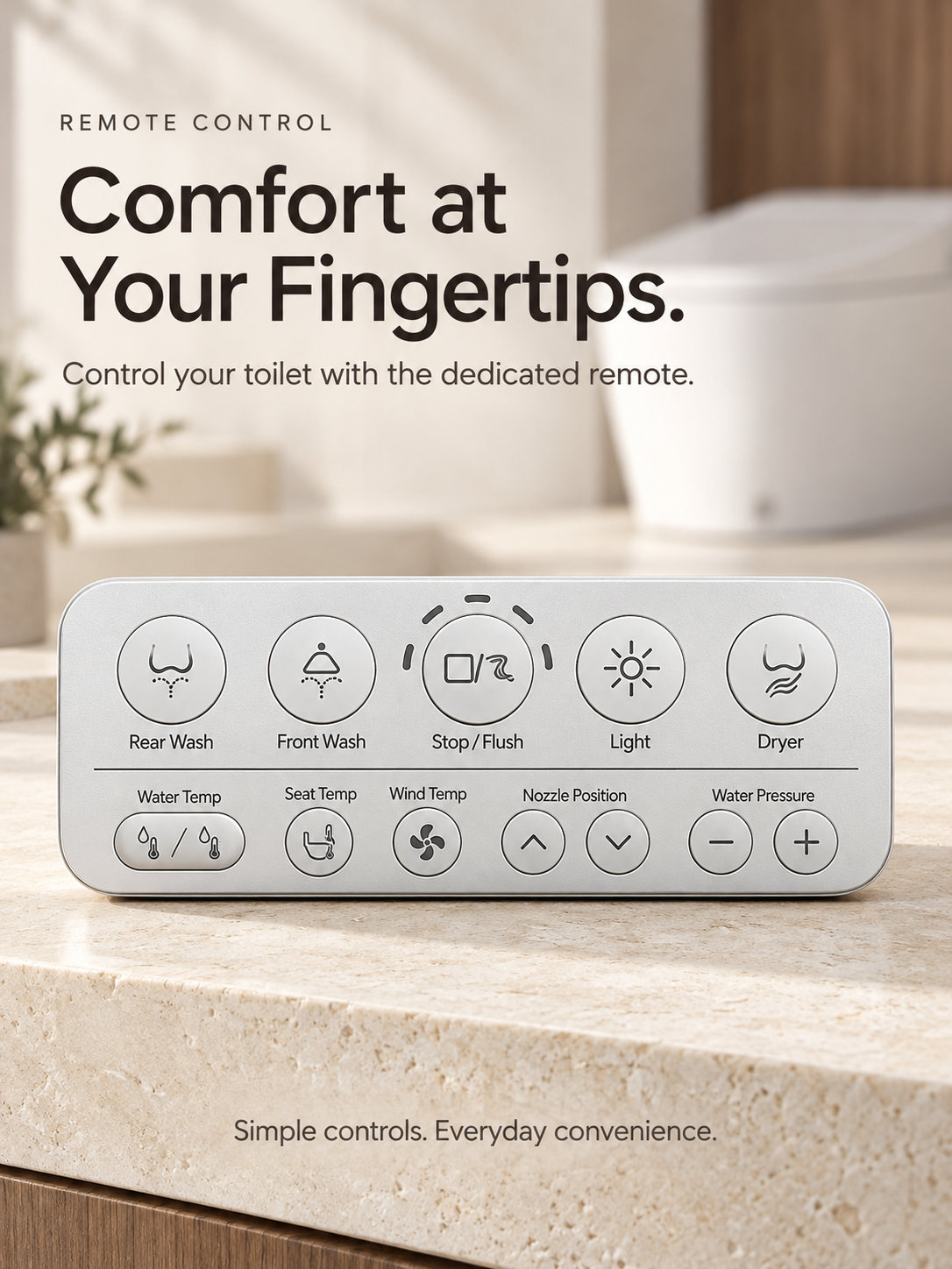 BBbidet M829 smart bidet toilet – remote control