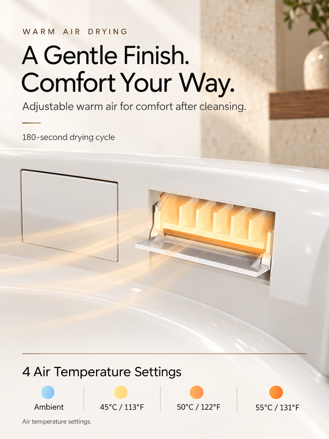 BBbidet M829 smart bidet toilet – warm air drying